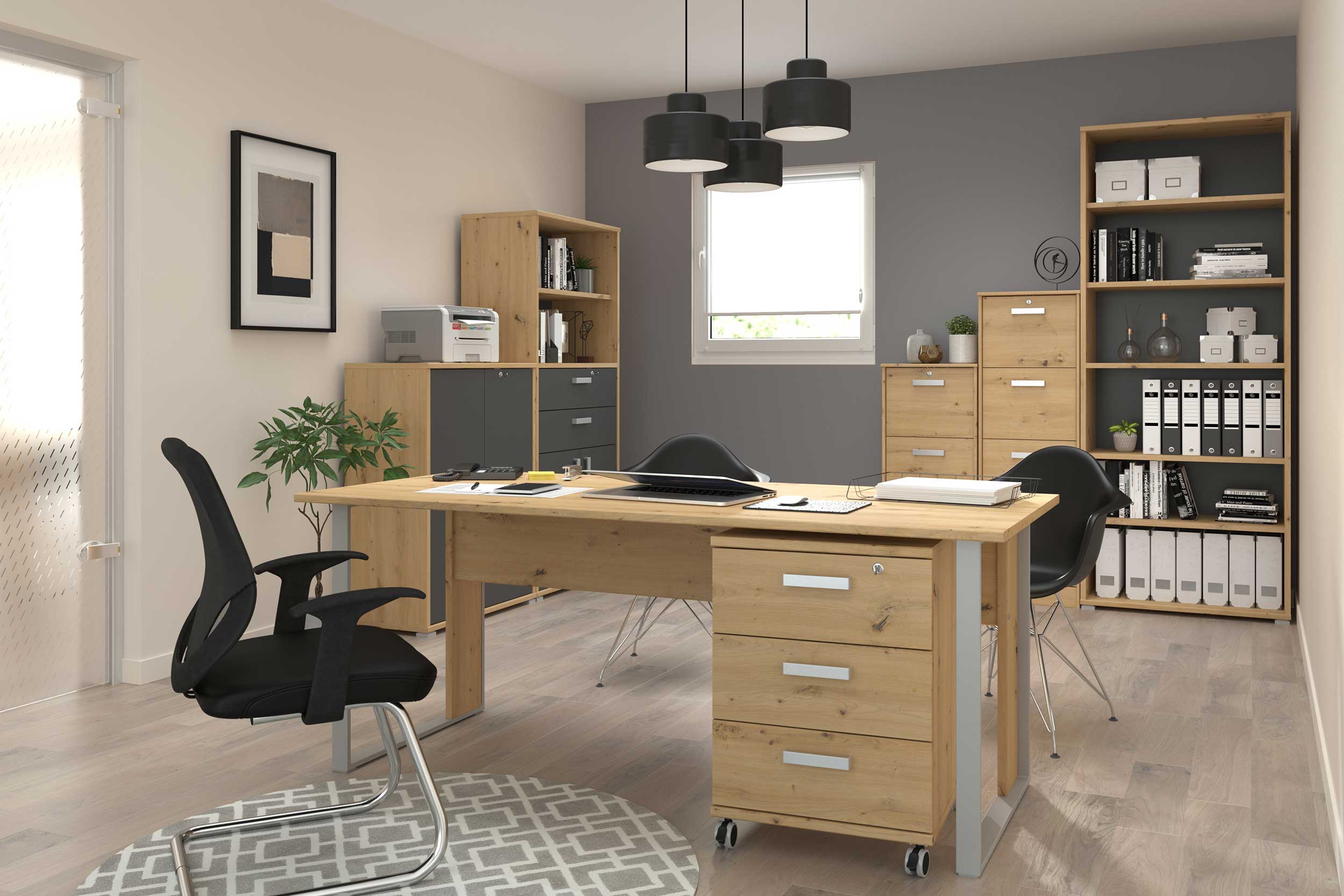 Caisson à 3 tiroirs Marri - chêne - Image 5