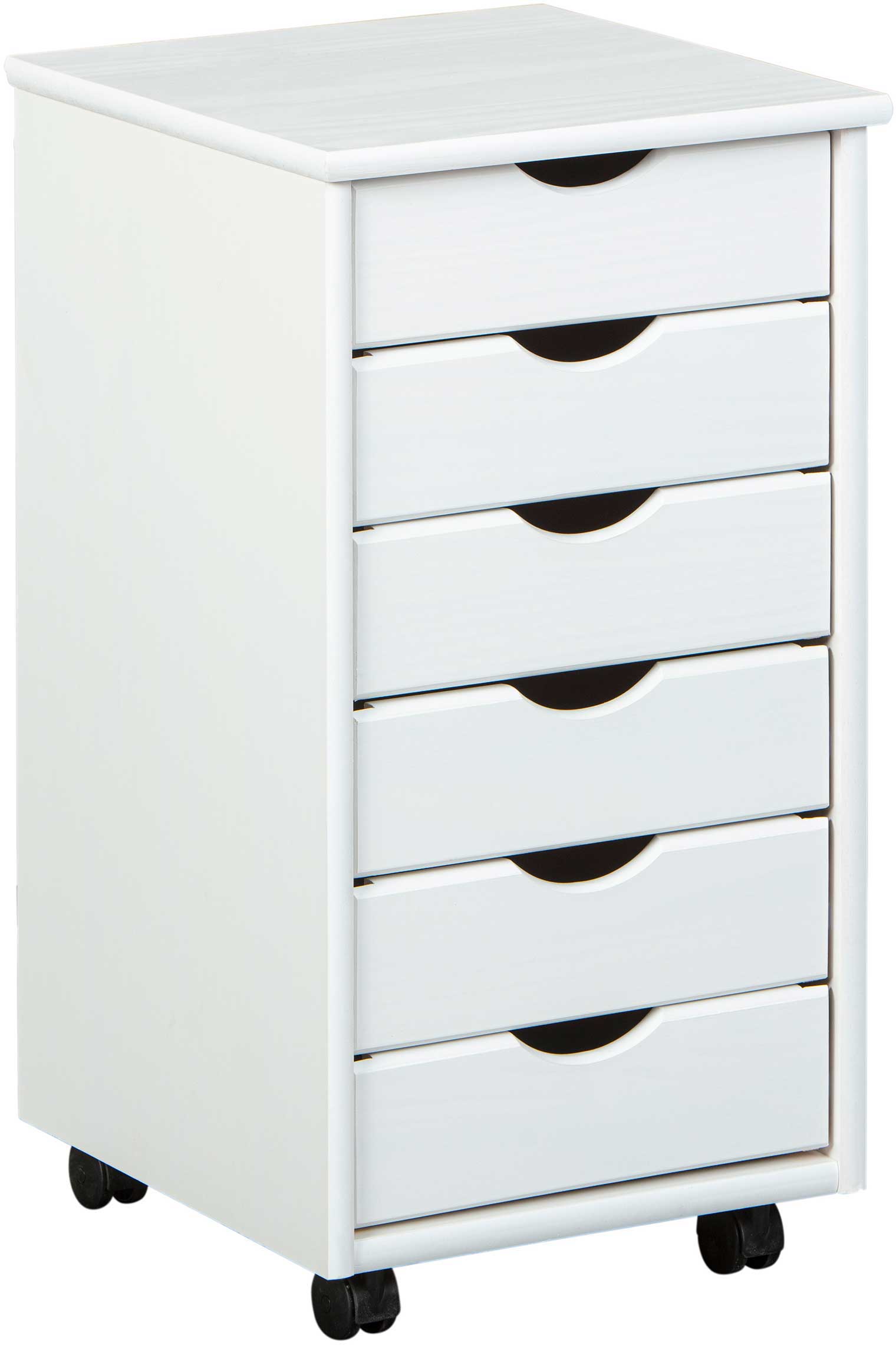 Caisson à tiroirs Lena bois avec roulettes - blanc - Image 4