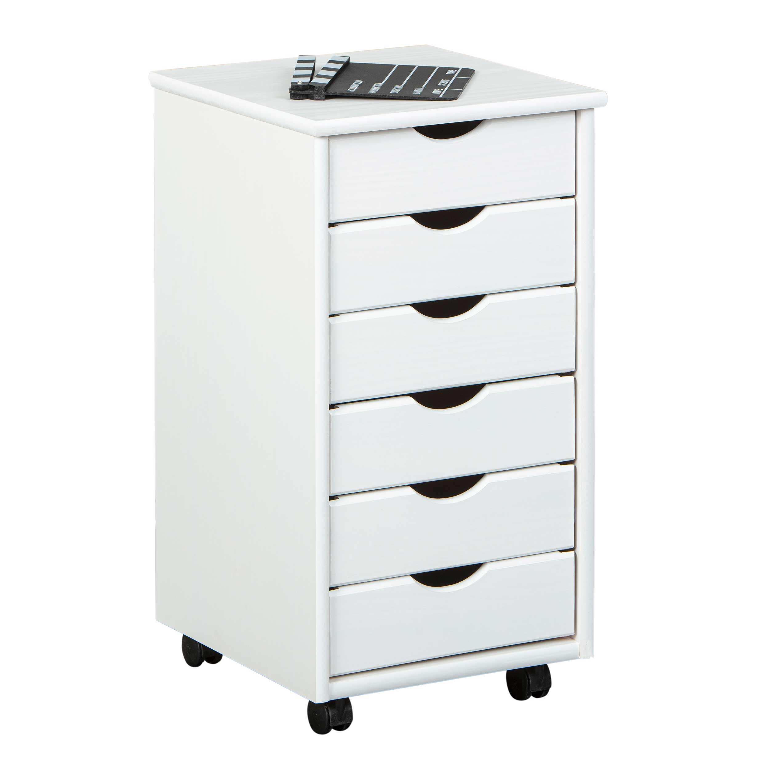 Caisson à tiroirs Lena bois avec roulettes - blanc - Image 6