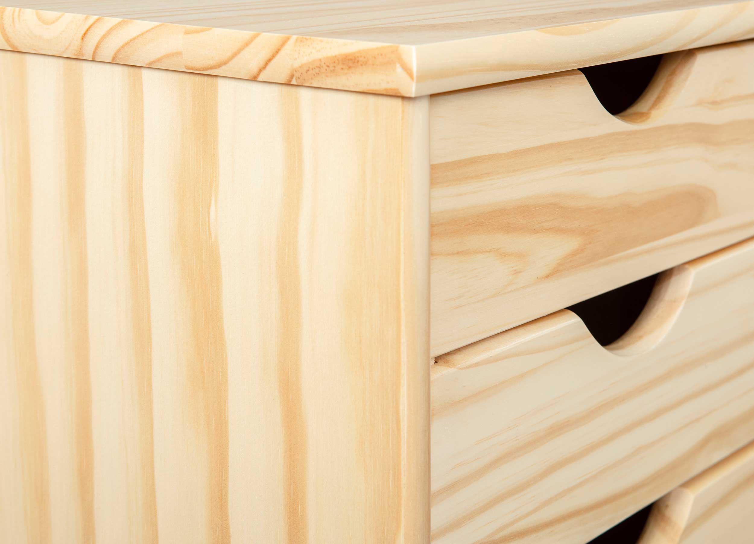 Caisson à tiroirs Lena bois avec roulettes - pin - Image 8