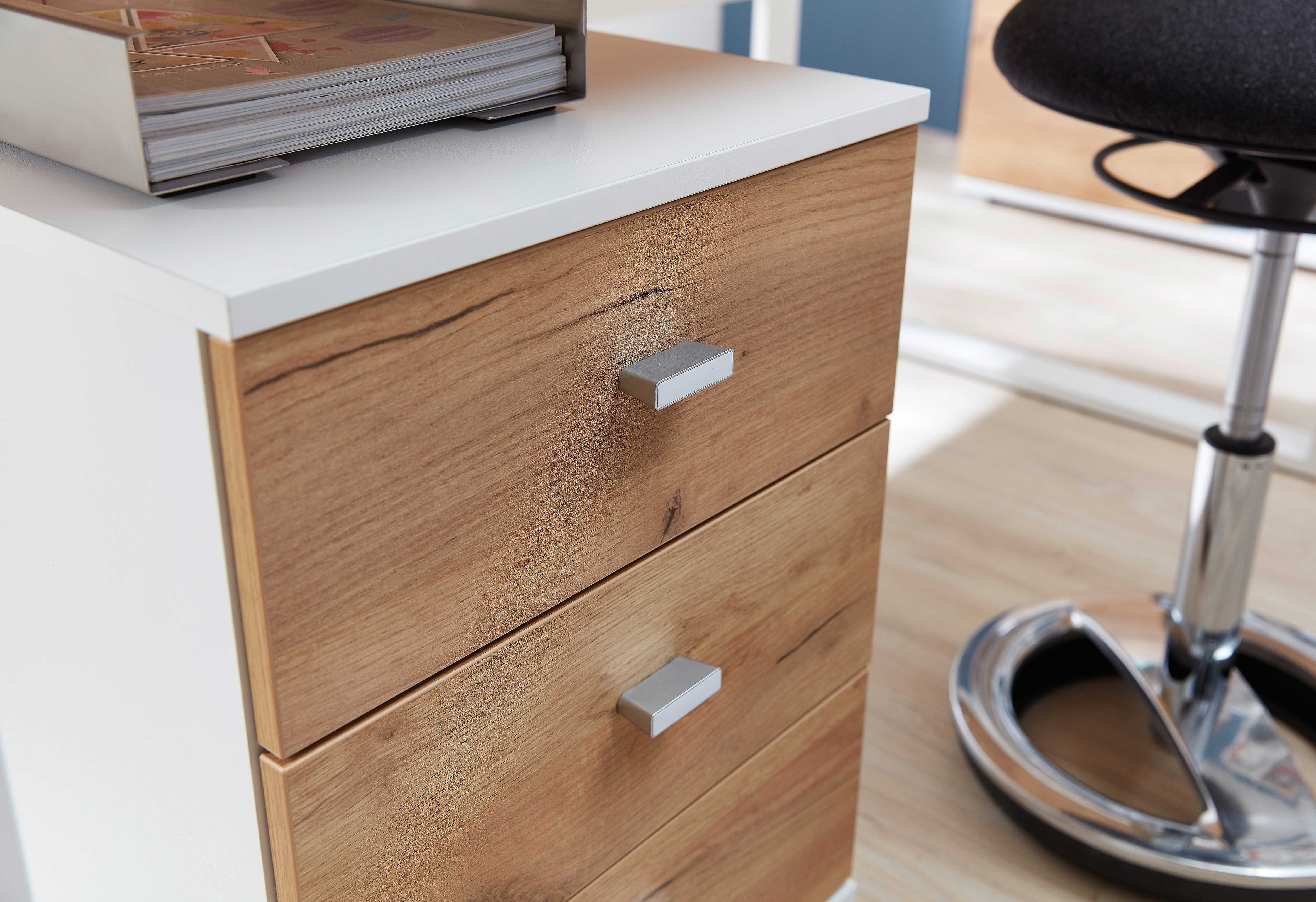 Caisson à tiroirs Lloris 3 tiroirs - blanc/chêne - Image 5