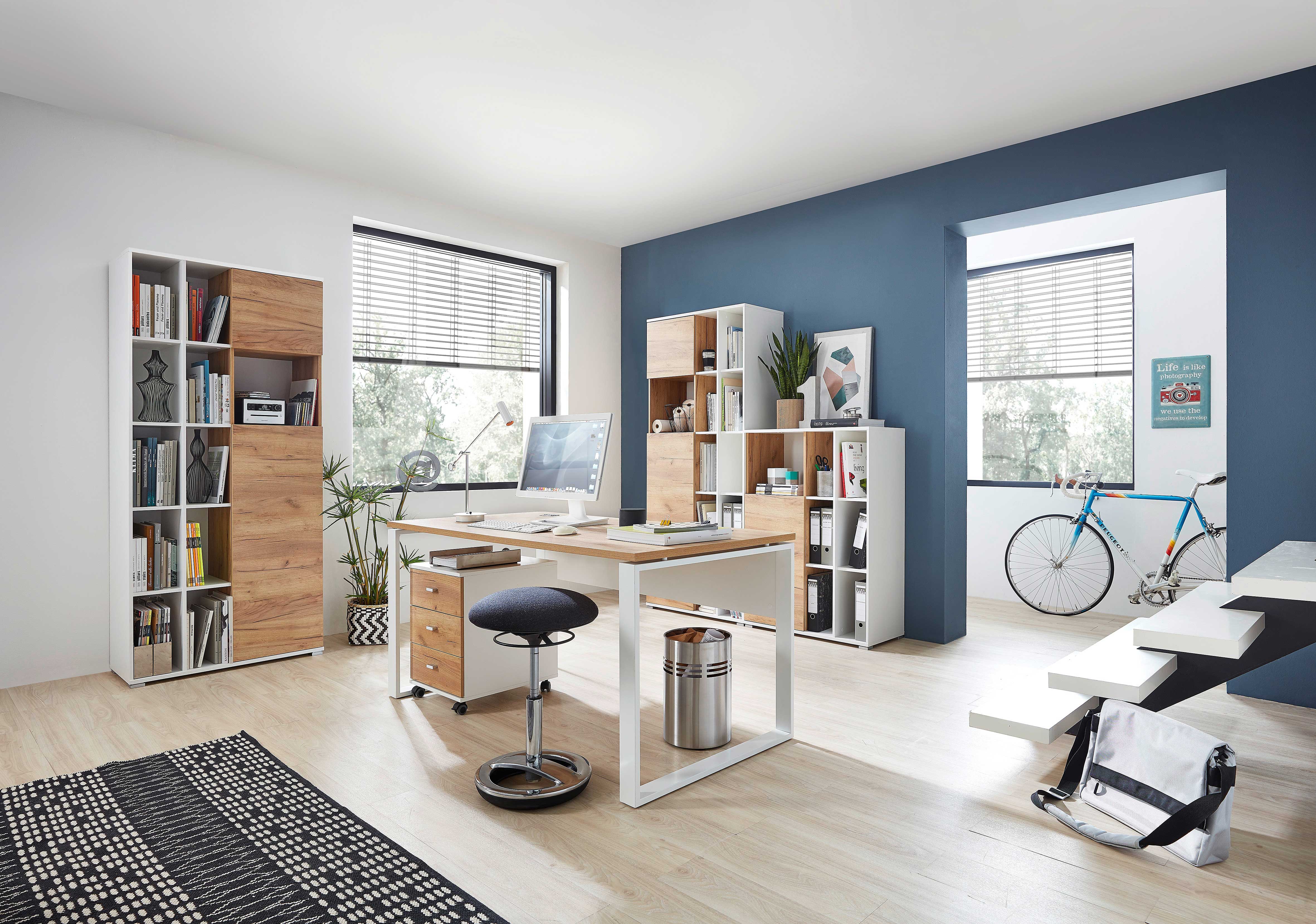 Caisson à tiroirs Lloris 3 tiroirs - blanc/chêne - Image 6