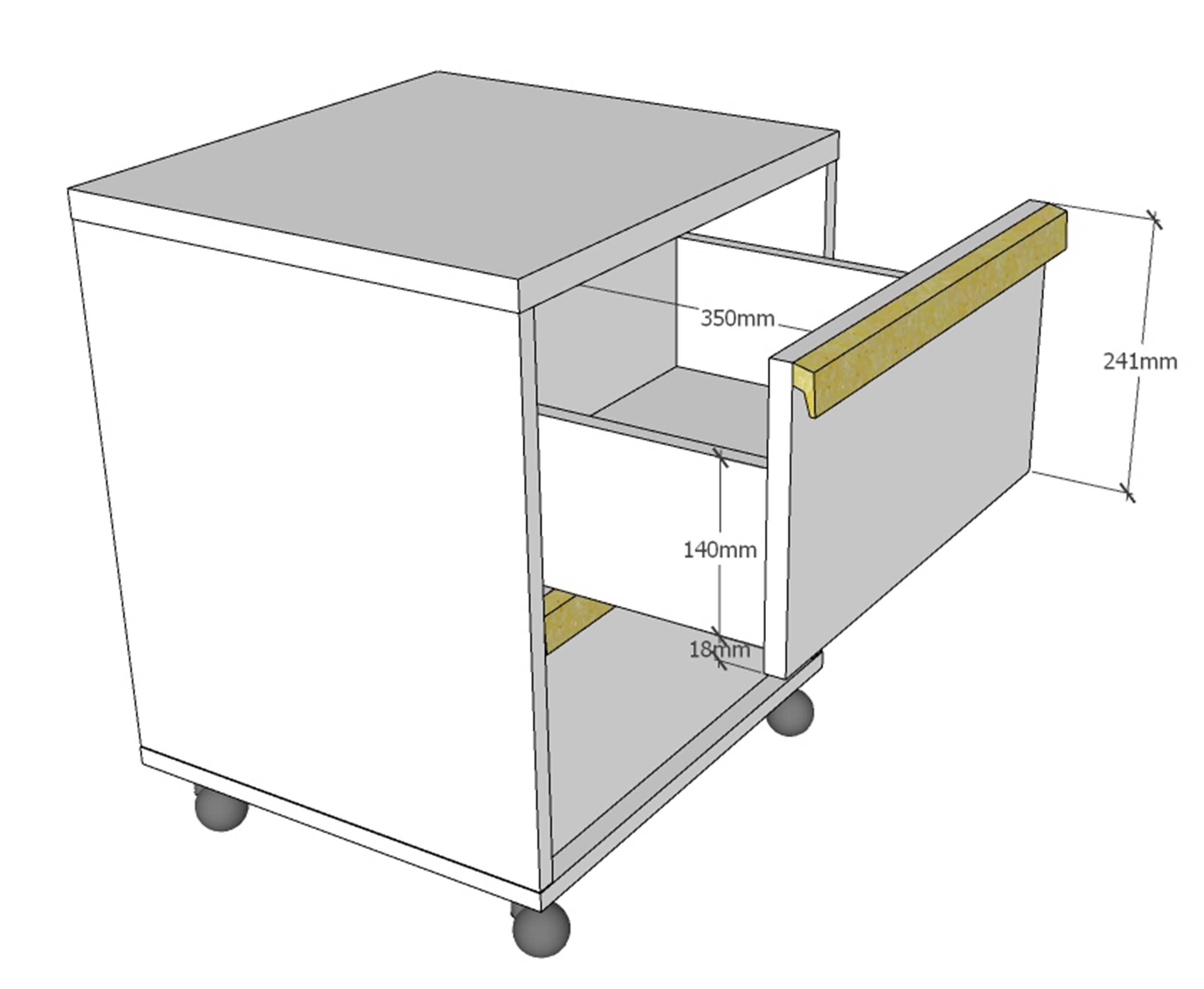 Caisson à tiroirs London - blanc - Image 3