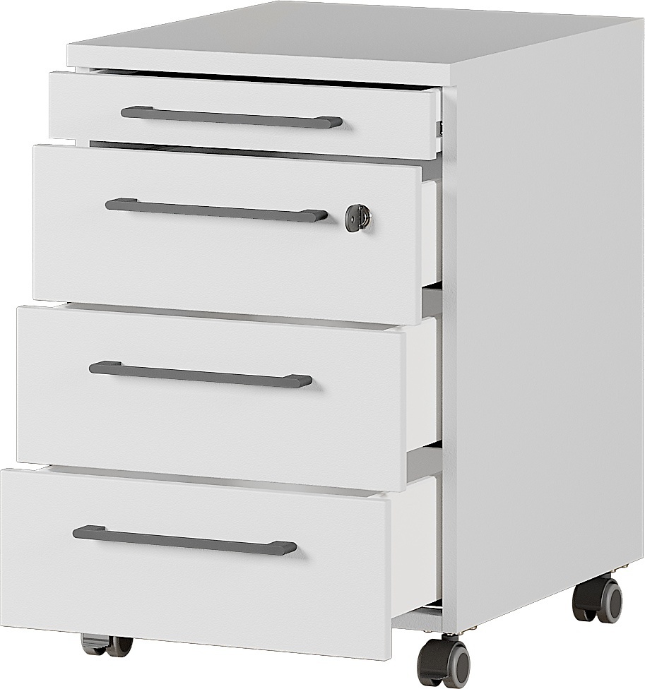 Caisson à tiroirs Osmond 4 tiroirs - gris clair - Image 4