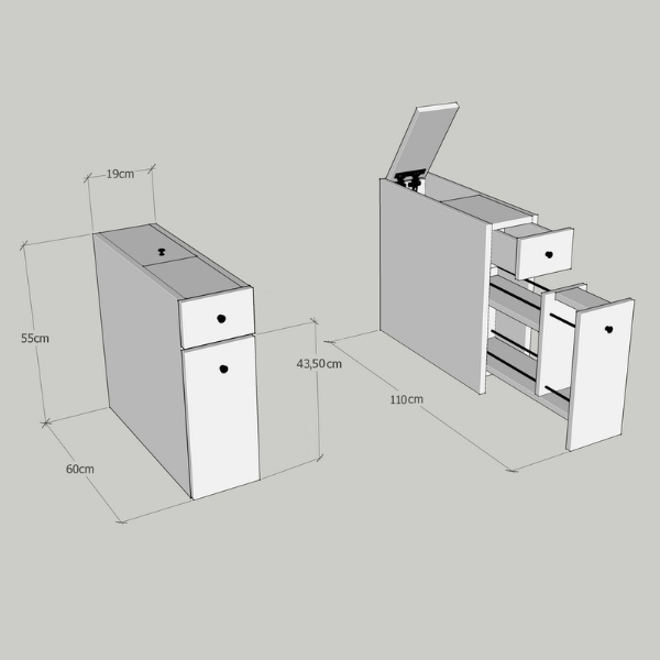 Calencia Meuble de salle de bain | 100 % MÉLAMINE | Blanc - Image 8