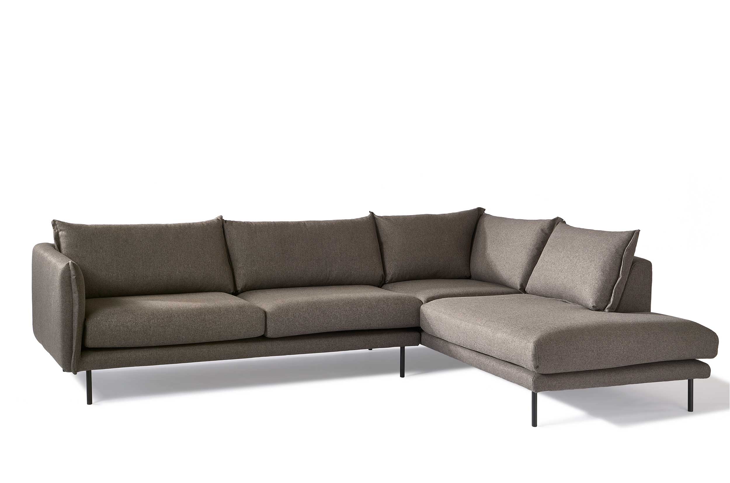 Canapé d'angle Boudi droit - gris - Image 5