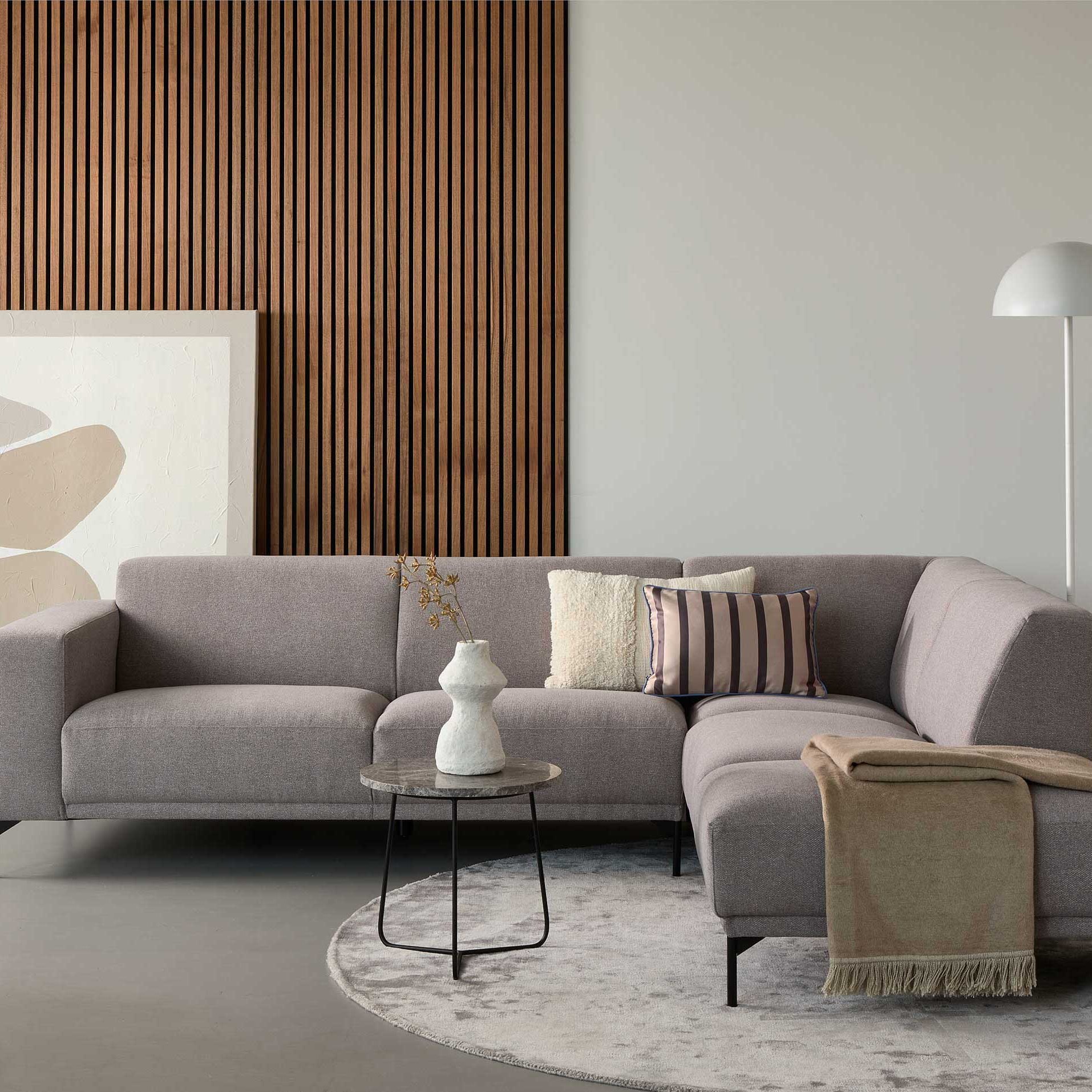 Canapé d'angle droit - gris - Image 1