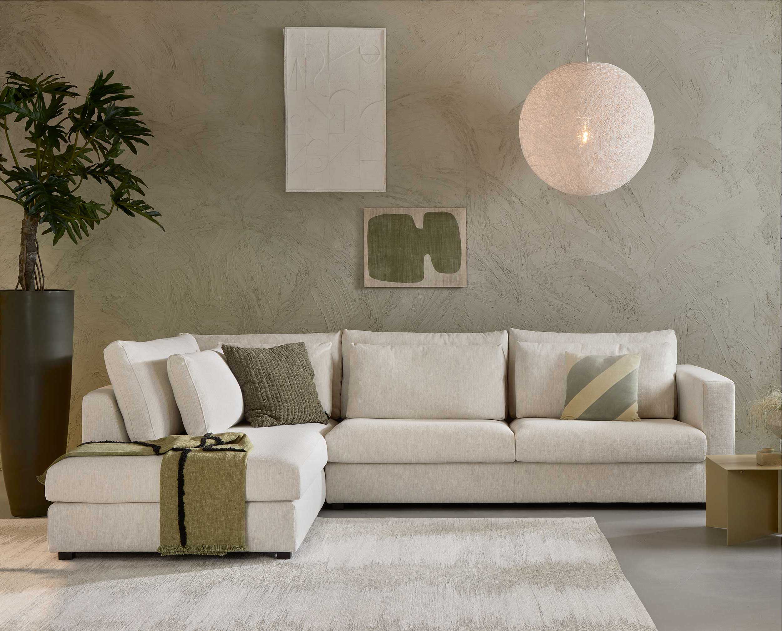 Canapé d'angle Verita gauche - beige - Image 5