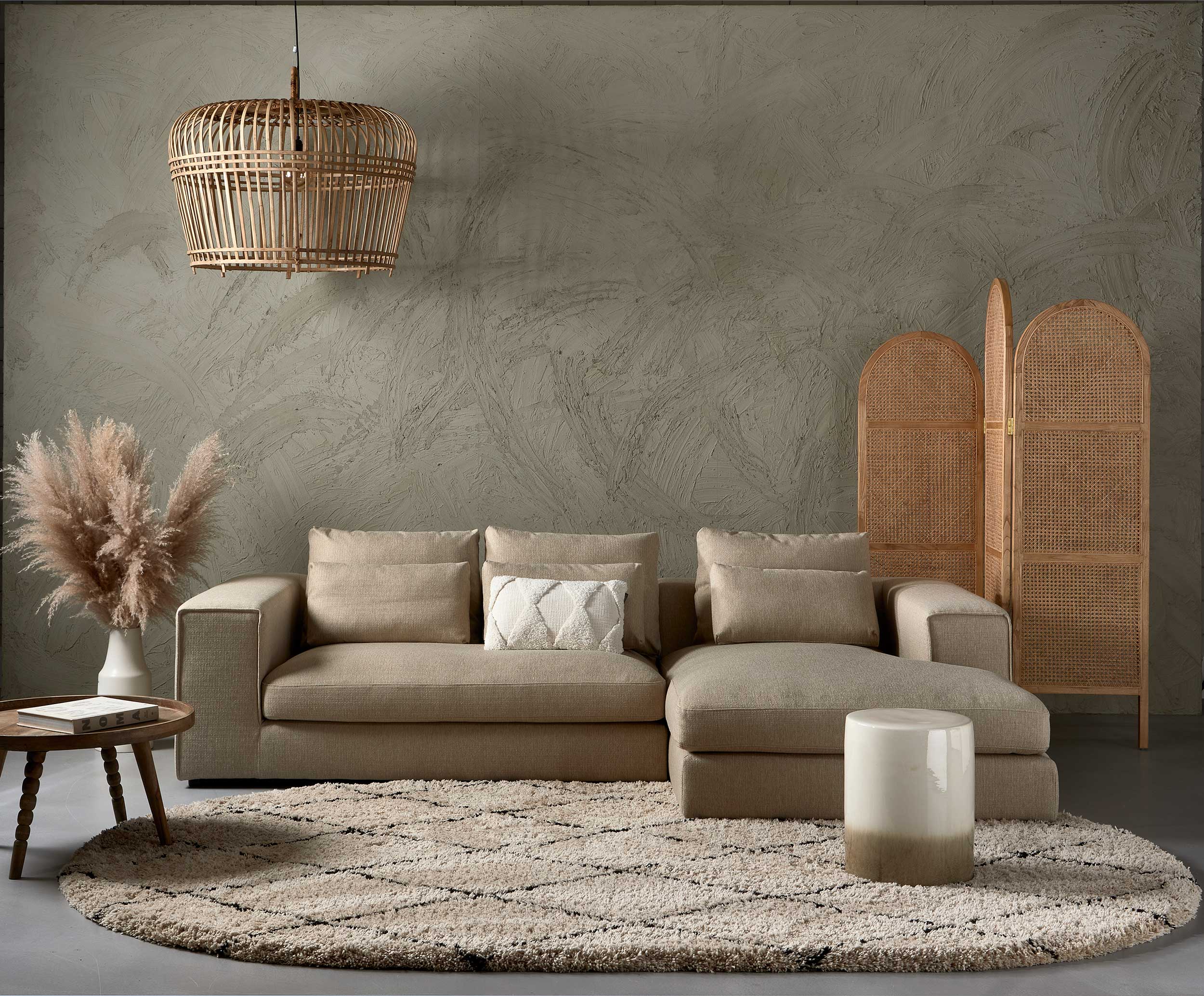 Canapé d'angle Videl droit - beige - Image 6