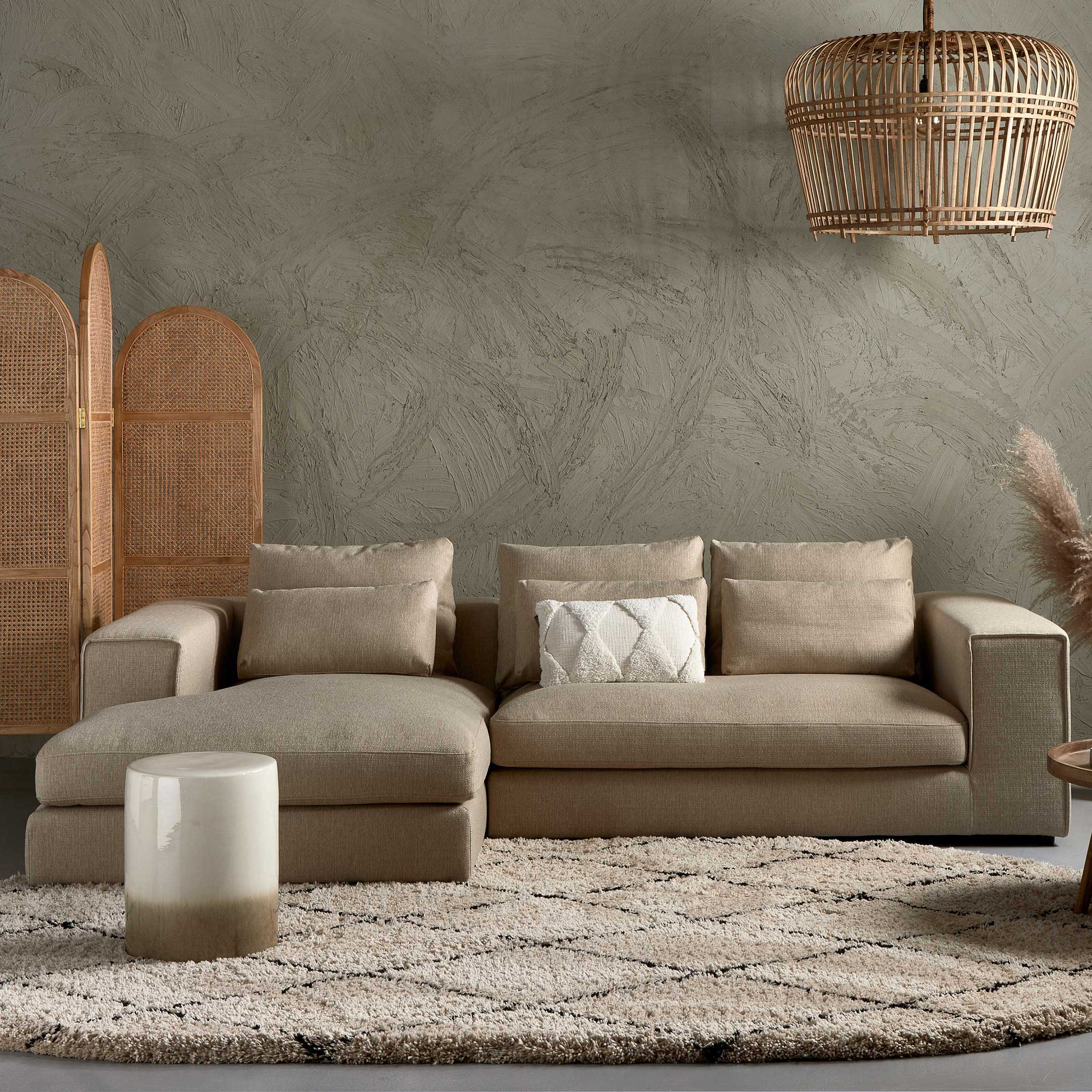 Canapé d'angle Videl gauche - beige - Image 1