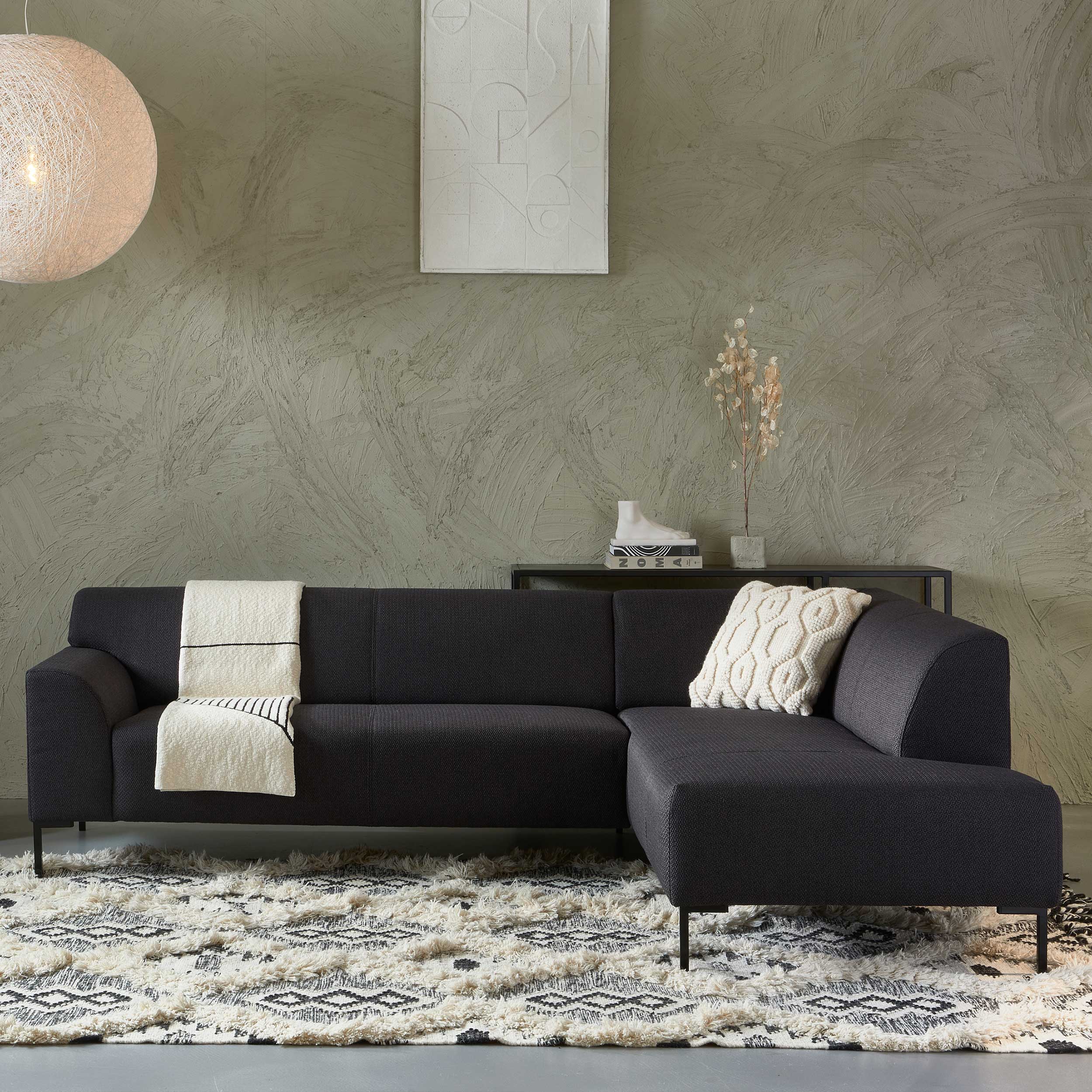 Canapé d'angle Marcia droit - anthracite