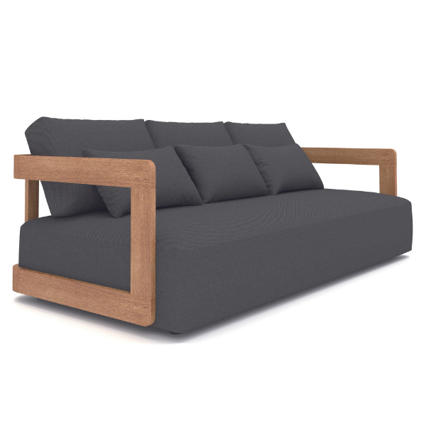 Canapé de jardin Raphael agora - bois teck/noir - Image 3