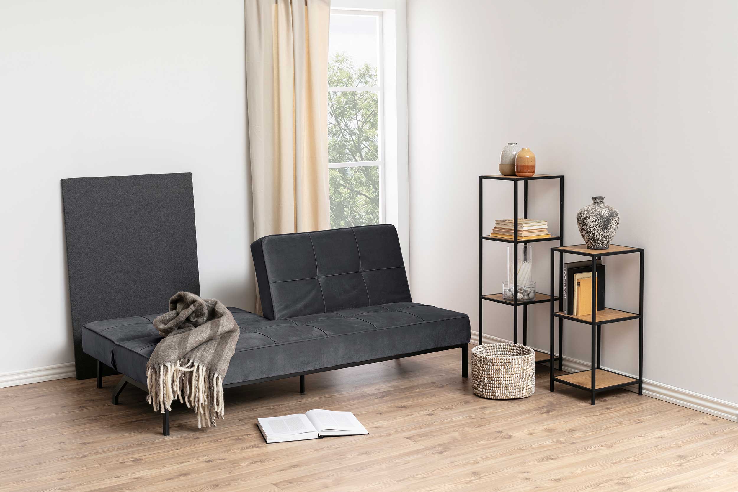 Canapé-lit Giovanni - gris foncé/noir - Image 10