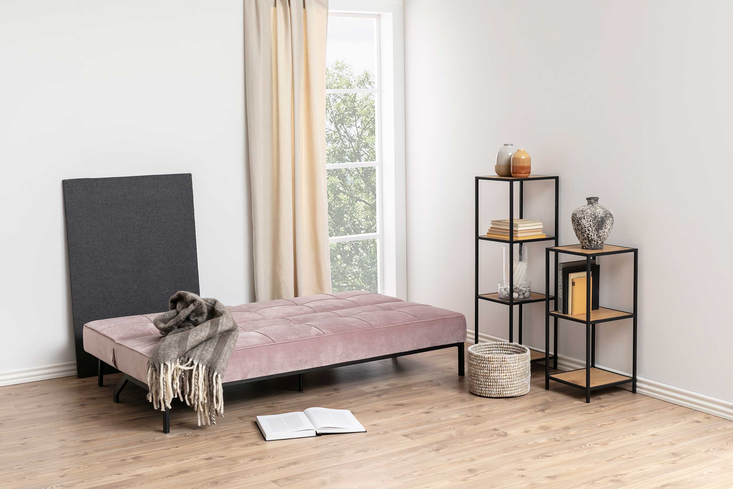 Canapé-lit Giovanni - vieux rose/noir - Image 6