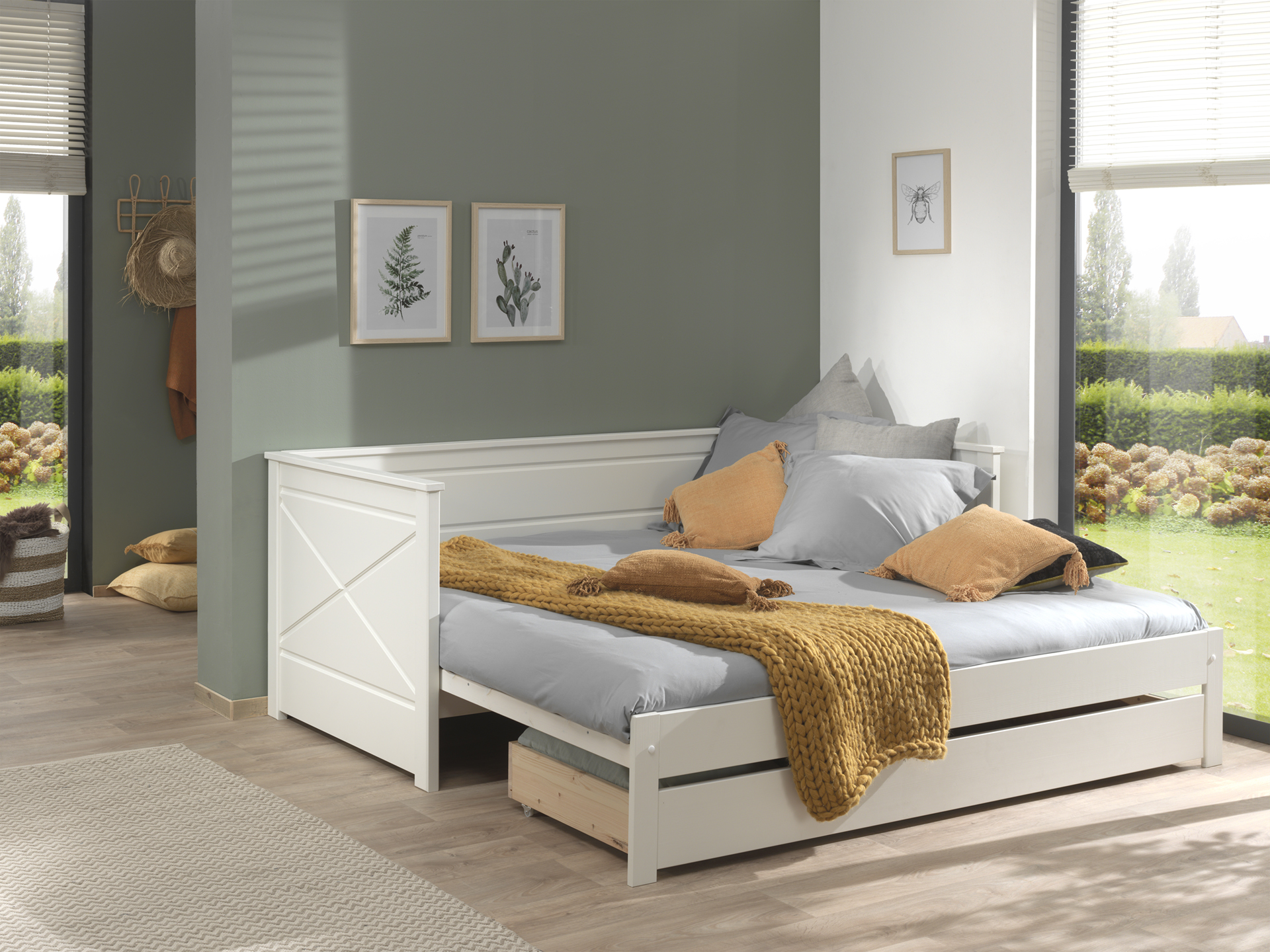 Canapé-lit Pepin extensible bois de pin - blanc - Image 7