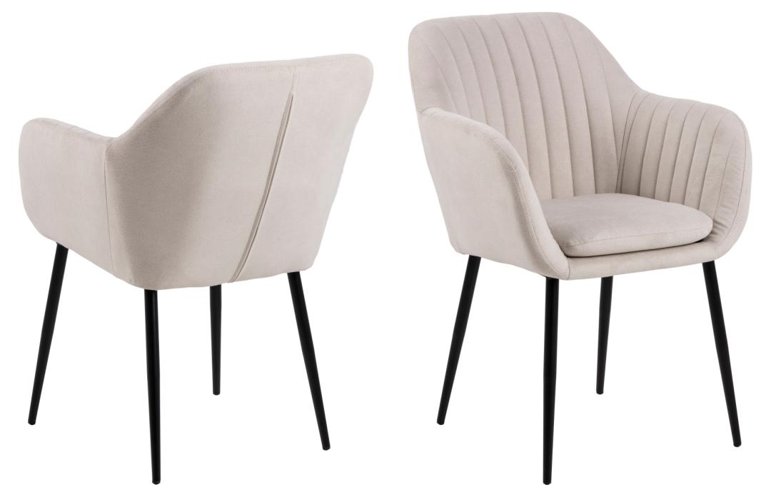 Chaise avec accoudoirs Hermeline - sable/noir - Image 8