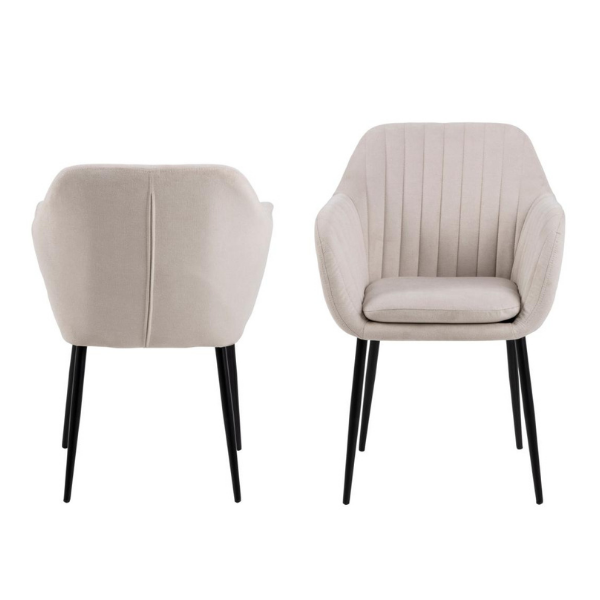 Chaise avec accoudoirs Hermeline - sable/noir - Image 9