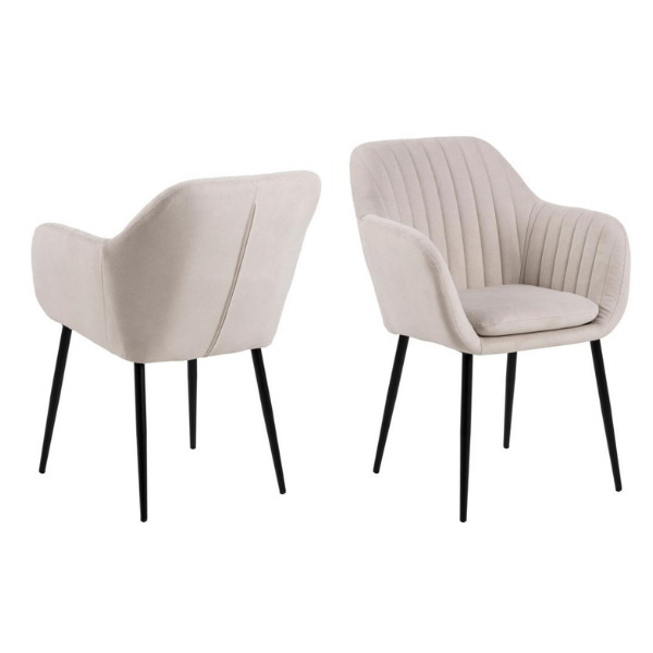 Chaise avec accoudoirs Hermeline - sable/noir - Image 1