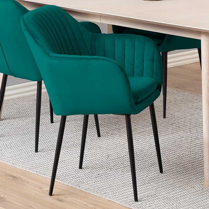 Chaise avec accoudoirs Hermeline - vert bouteille/noir - Image 1