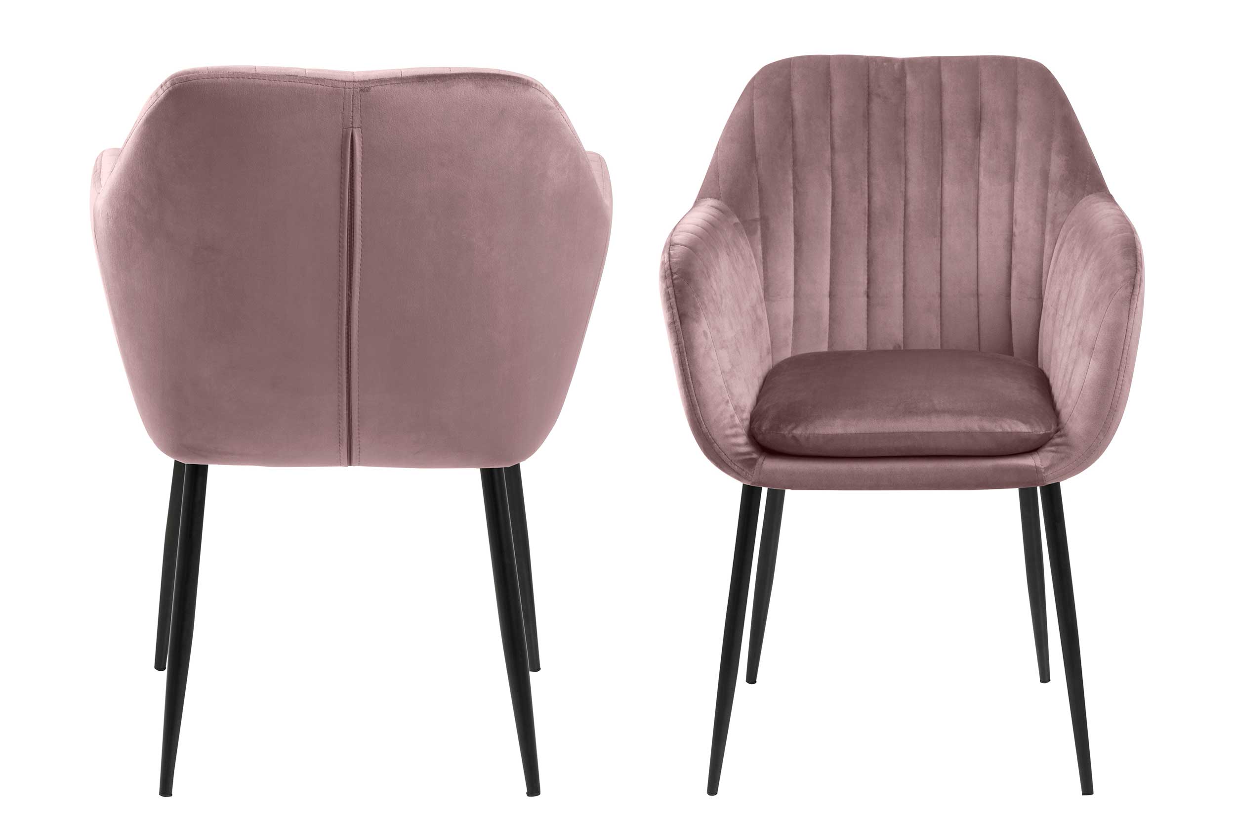 Chaise avec accoudoirs Hermeline - vieux rose/noir - Image 10