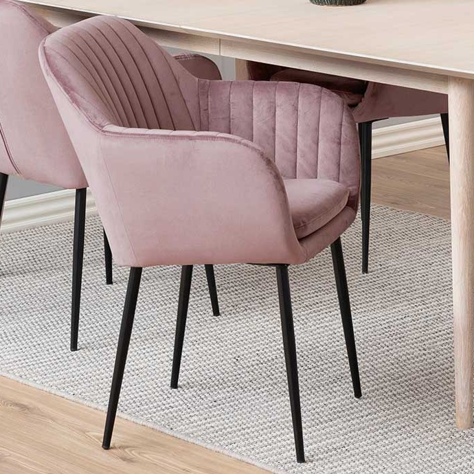 Chaise avec accoudoirs Hermeline - vieux rose/noir - Image 1