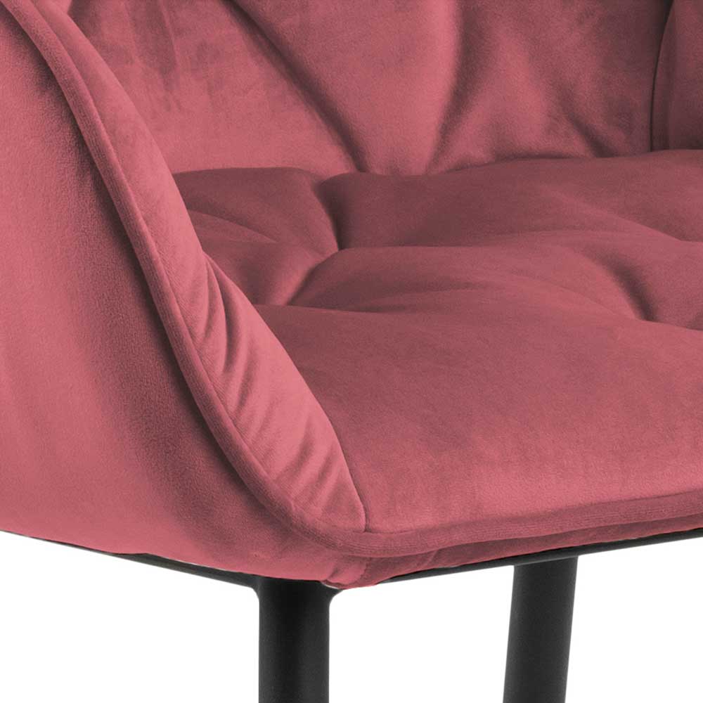 Chaise avec accoudoirs Lynn - corail/noir - Image 6