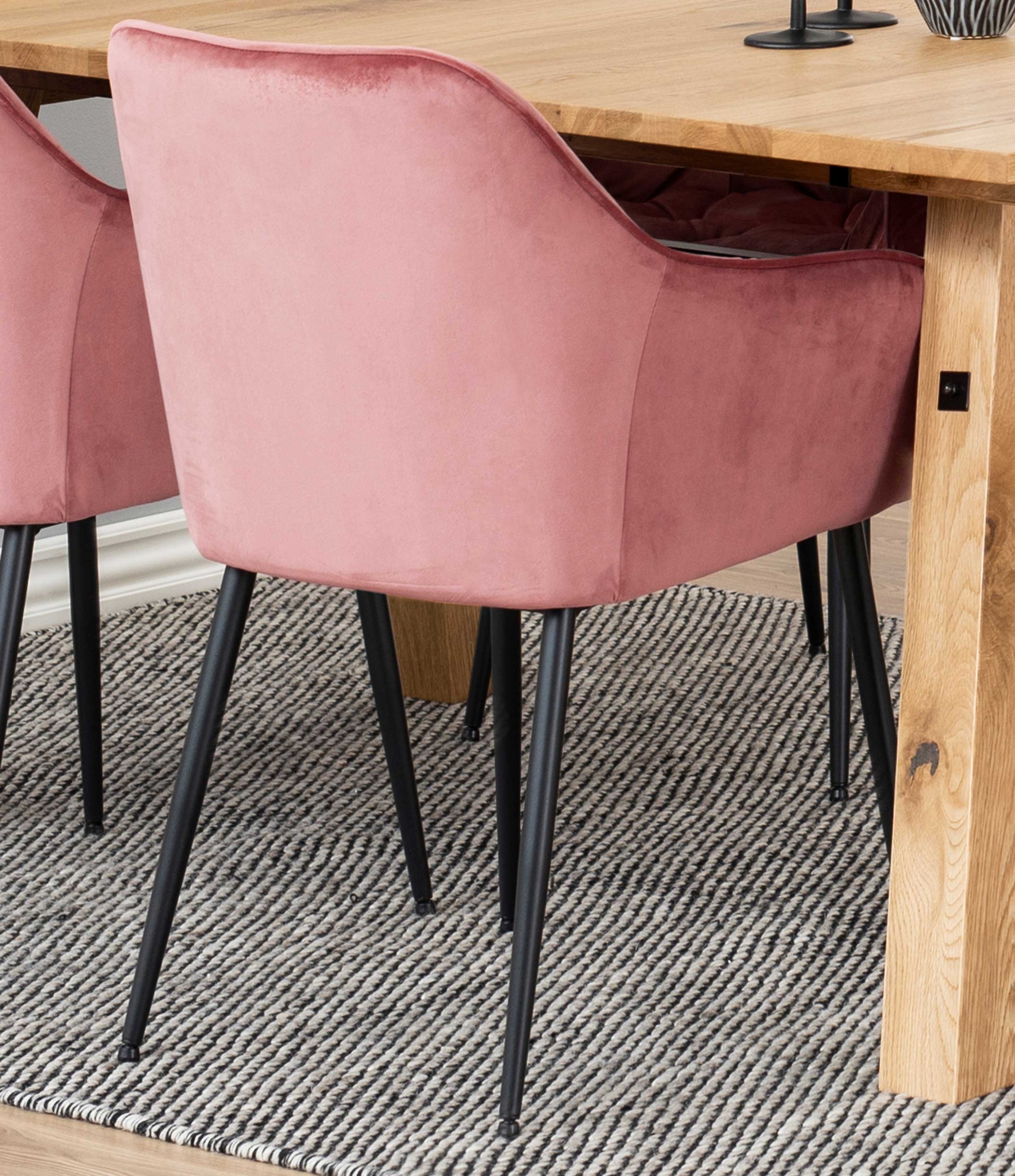 Chaise avec accoudoirs Lynn - corail/noir - Image 1