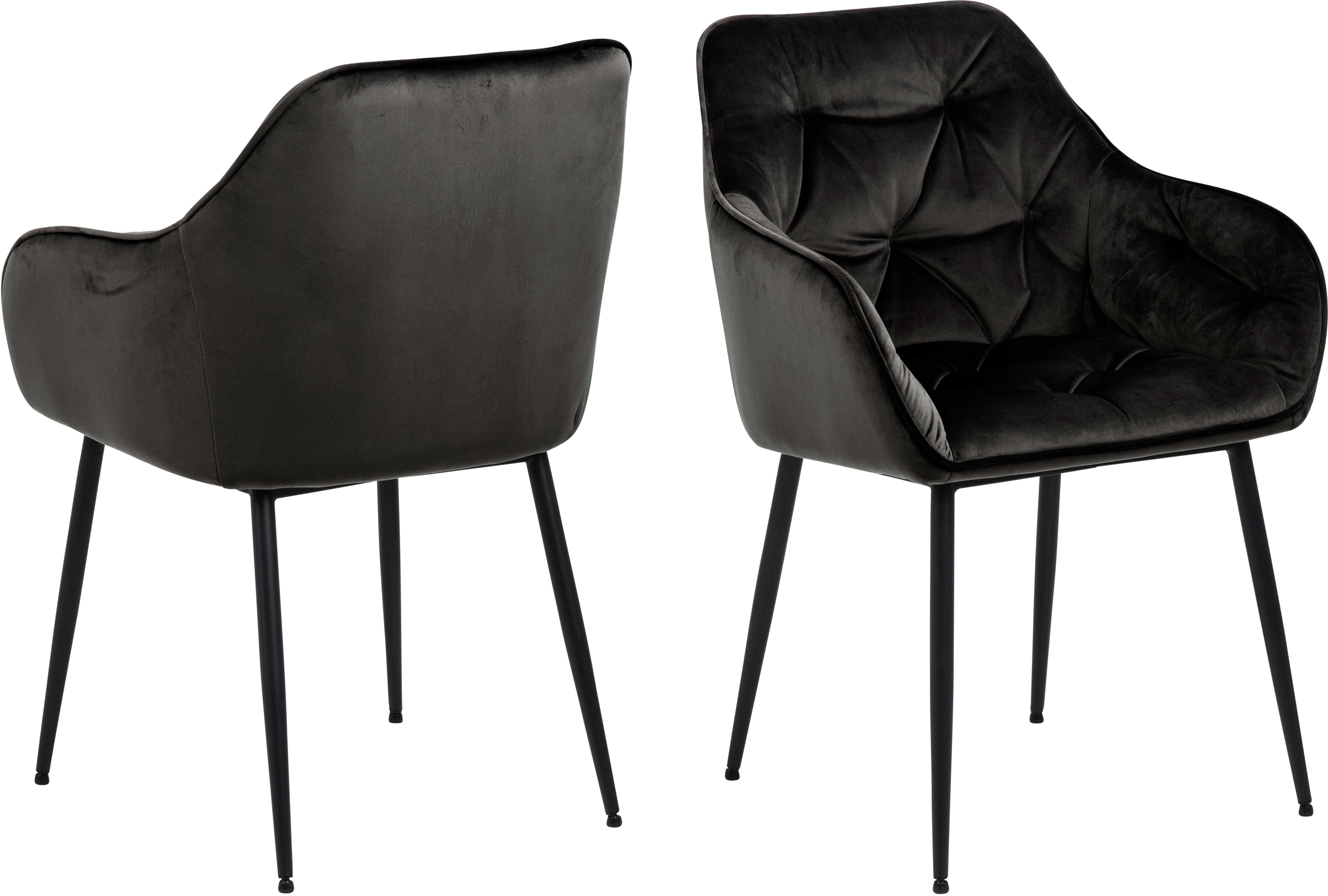 Chaise avec accoudoirs Lynn - gris brun/noir - Image 3