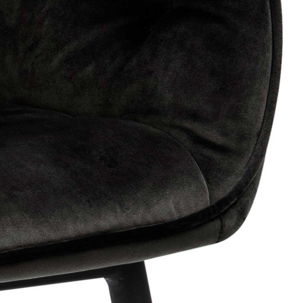 Chaise avec accoudoirs Lynn - gris brun/noir - Image 4