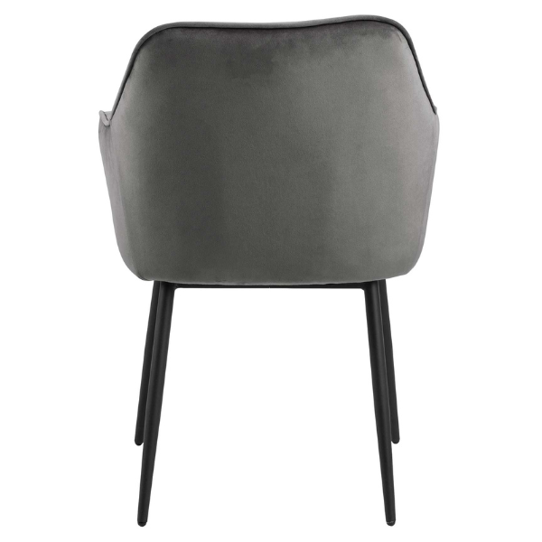 Chaise avec accoudoirs Lynn - gris foncé/noir - Image 5