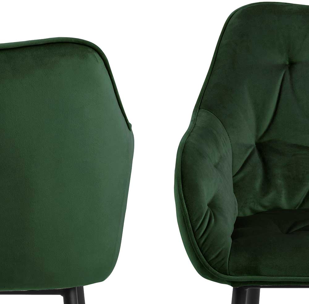 Chaise avec accoudoirs Lynn - vert forêt/noir - Image 4