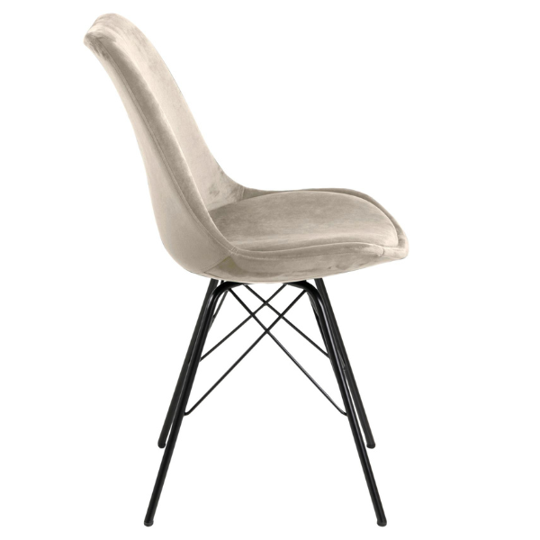 Chaise coquille Iram en velours - sable - Image 4