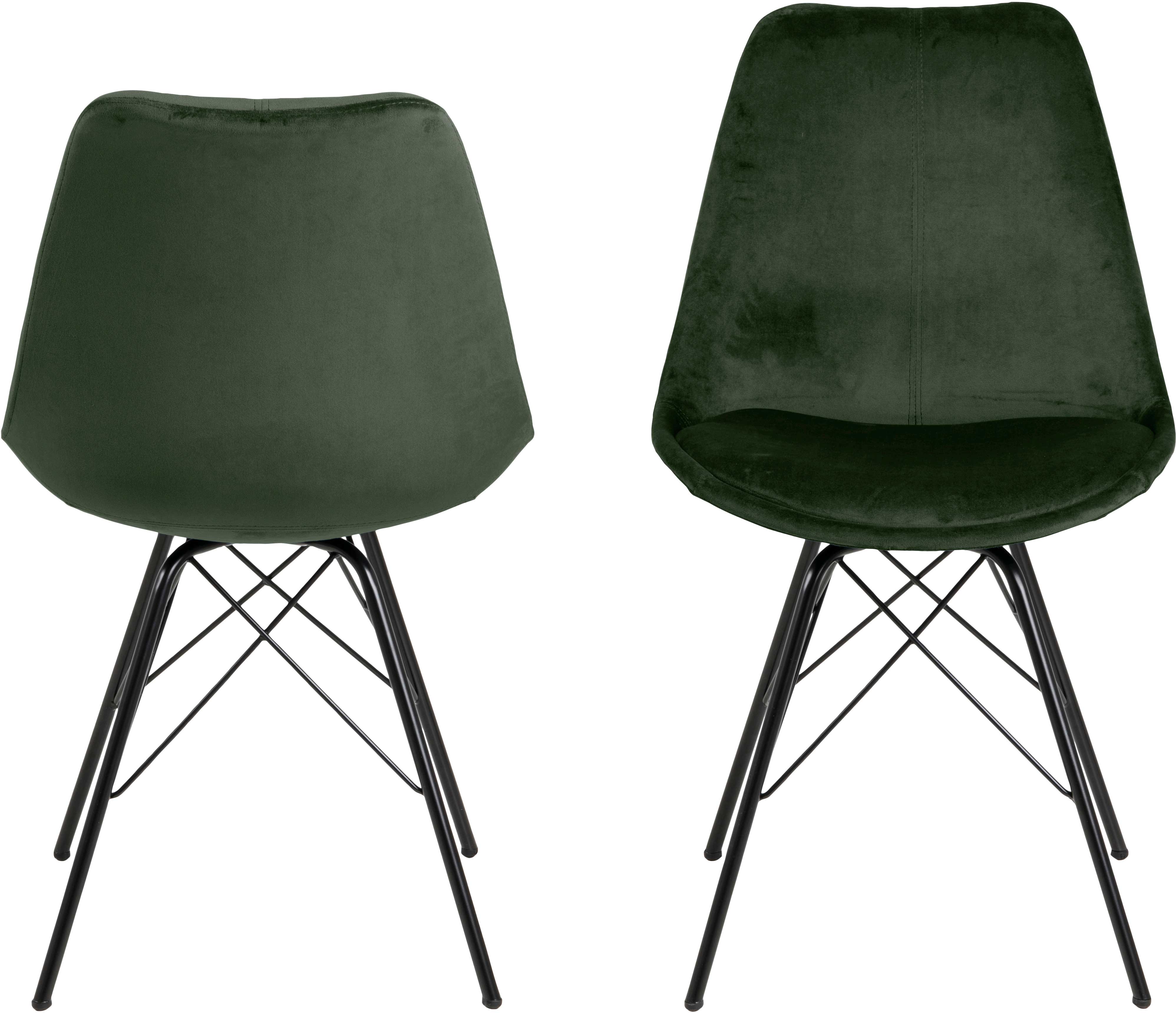 Chaise coquille Irma en velours - vert forêt/noir - Image 3