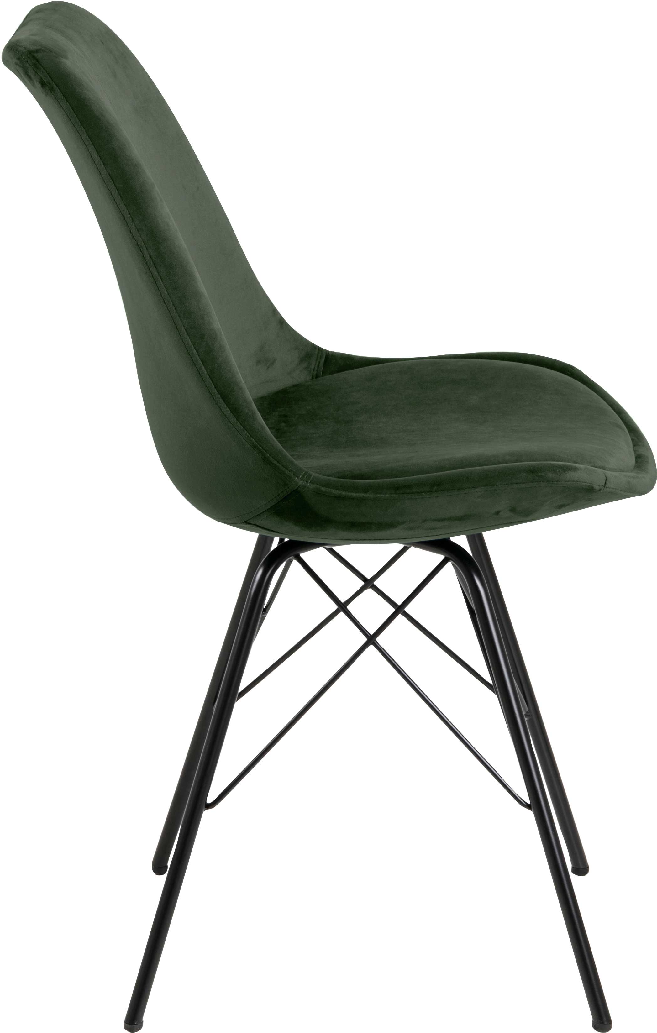 Chaise coquille Irma en velours - vert forêt/noir - Image 5