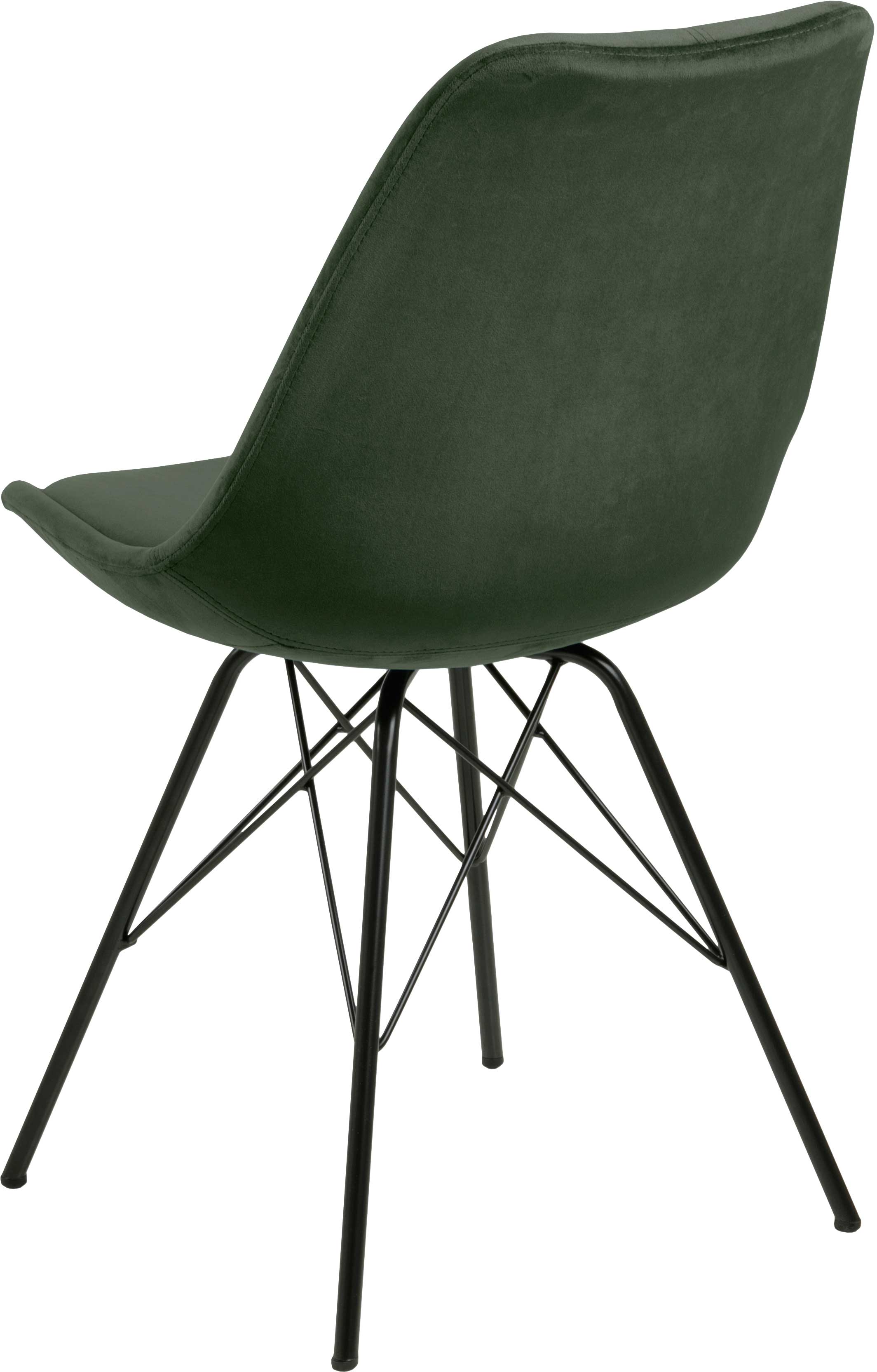 Chaise coquille Irma en velours - vert forêt/noir - Image 8