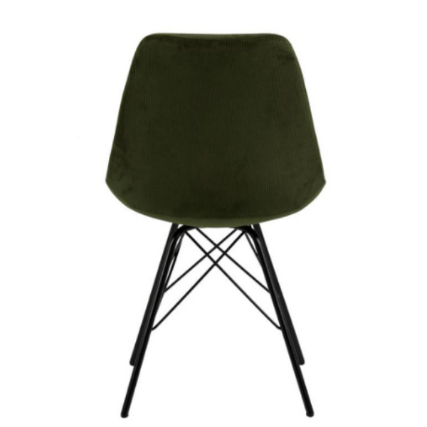Chaise coquille Irma en velours - vert olive - Image 7