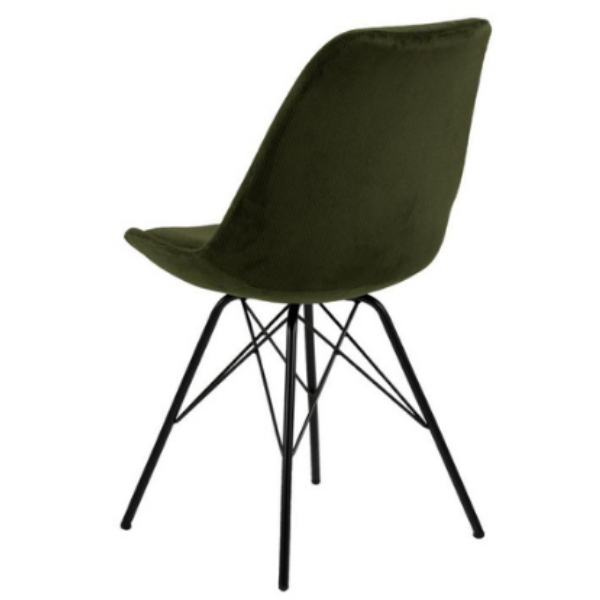 Chaise coquille Irma en velours - vert olive - Image 8