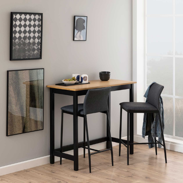 Chaise de bar Darren - gris/noir - Image 3