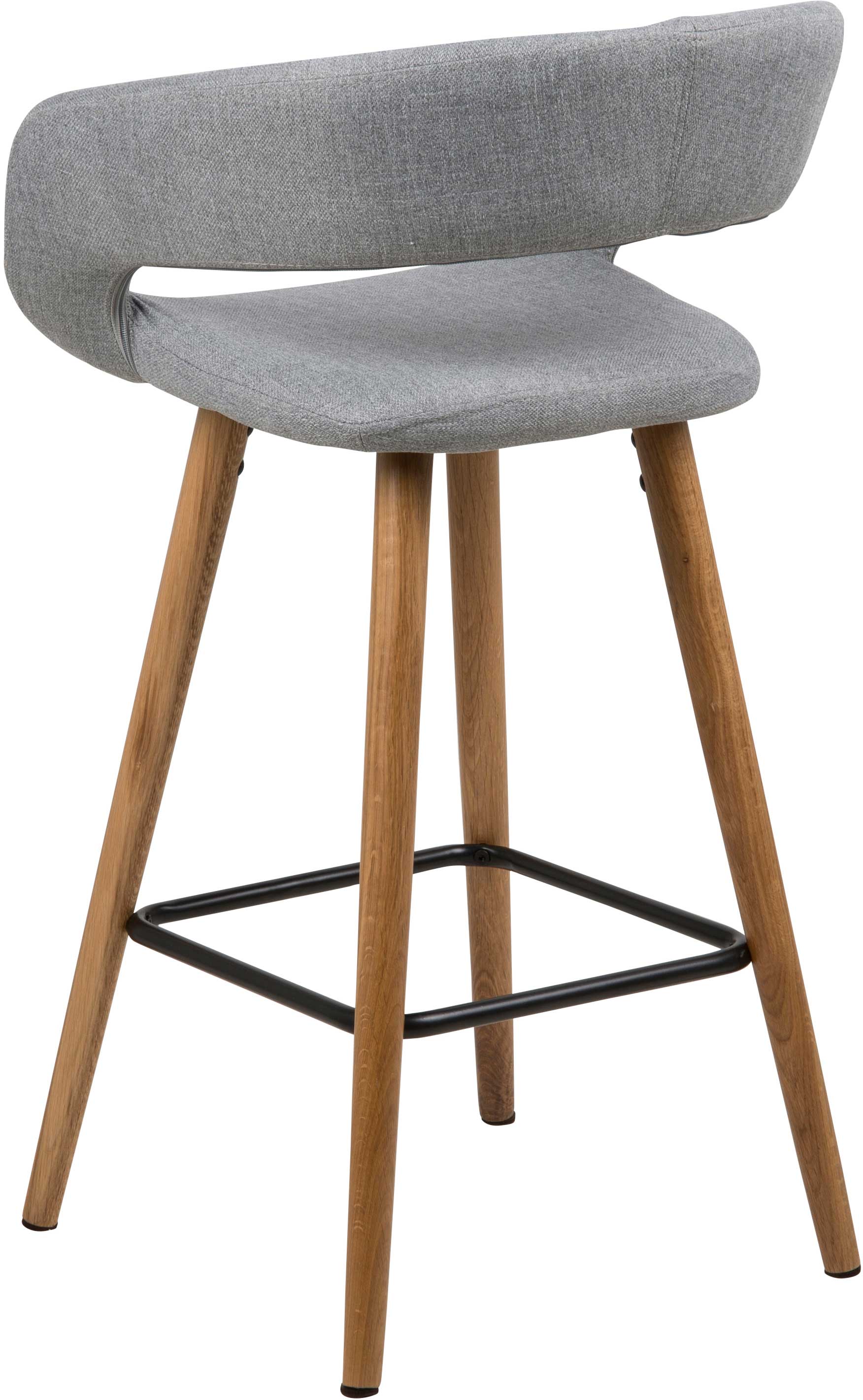 Chaise de bar Dusty - gris clair/chêne massif - Image 11