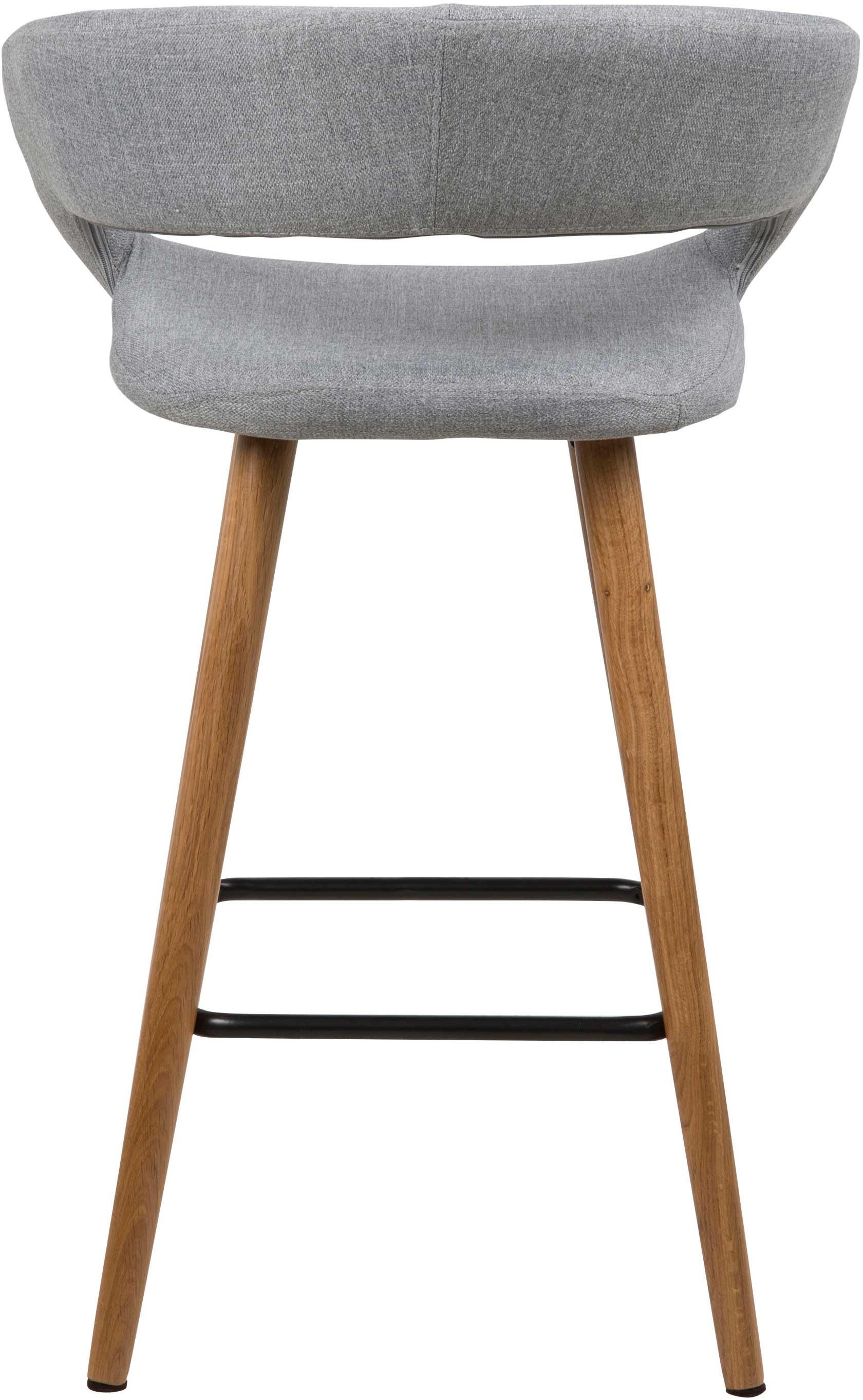 Chaise de bar Dusty - gris clair/chêne massif - Image 9