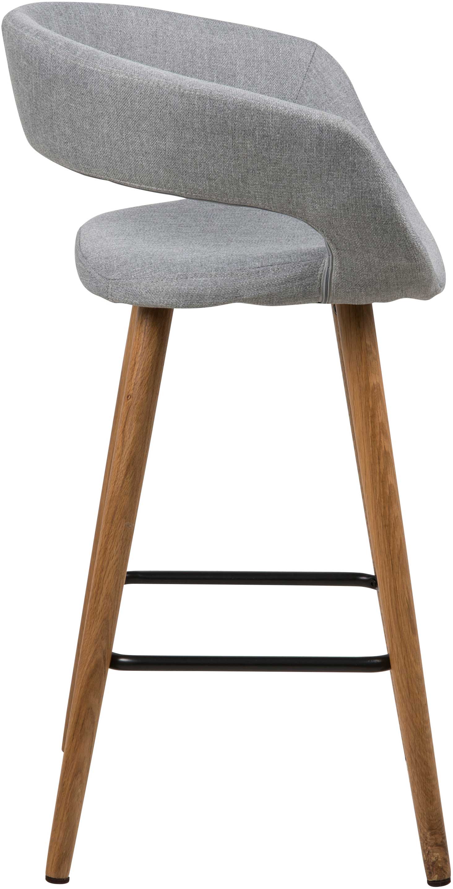 Chaise de bar Dusty - gris clair/chêne massif - Image 10