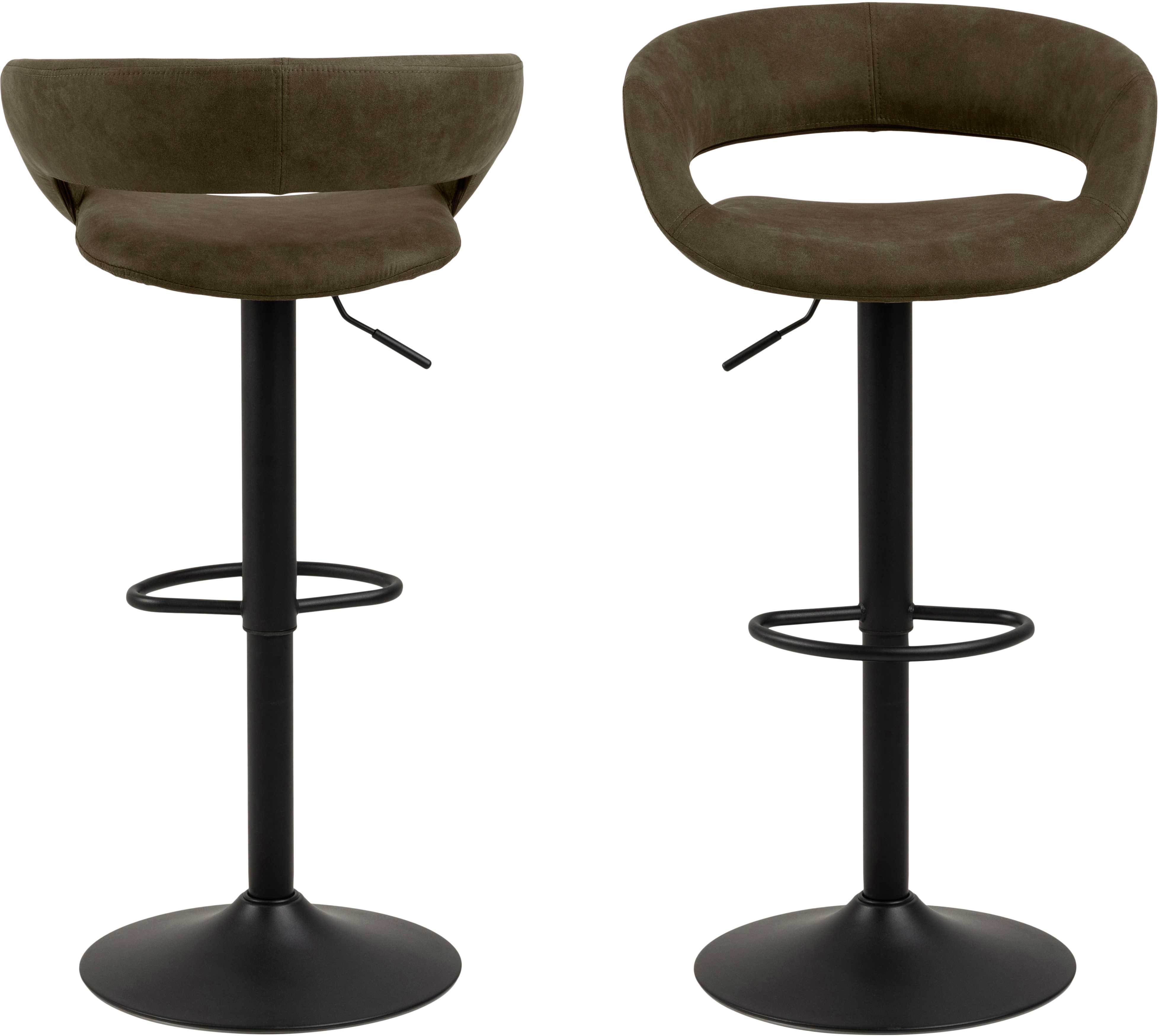 Chaise de bar Dusty - vert olive/noir - Image 4