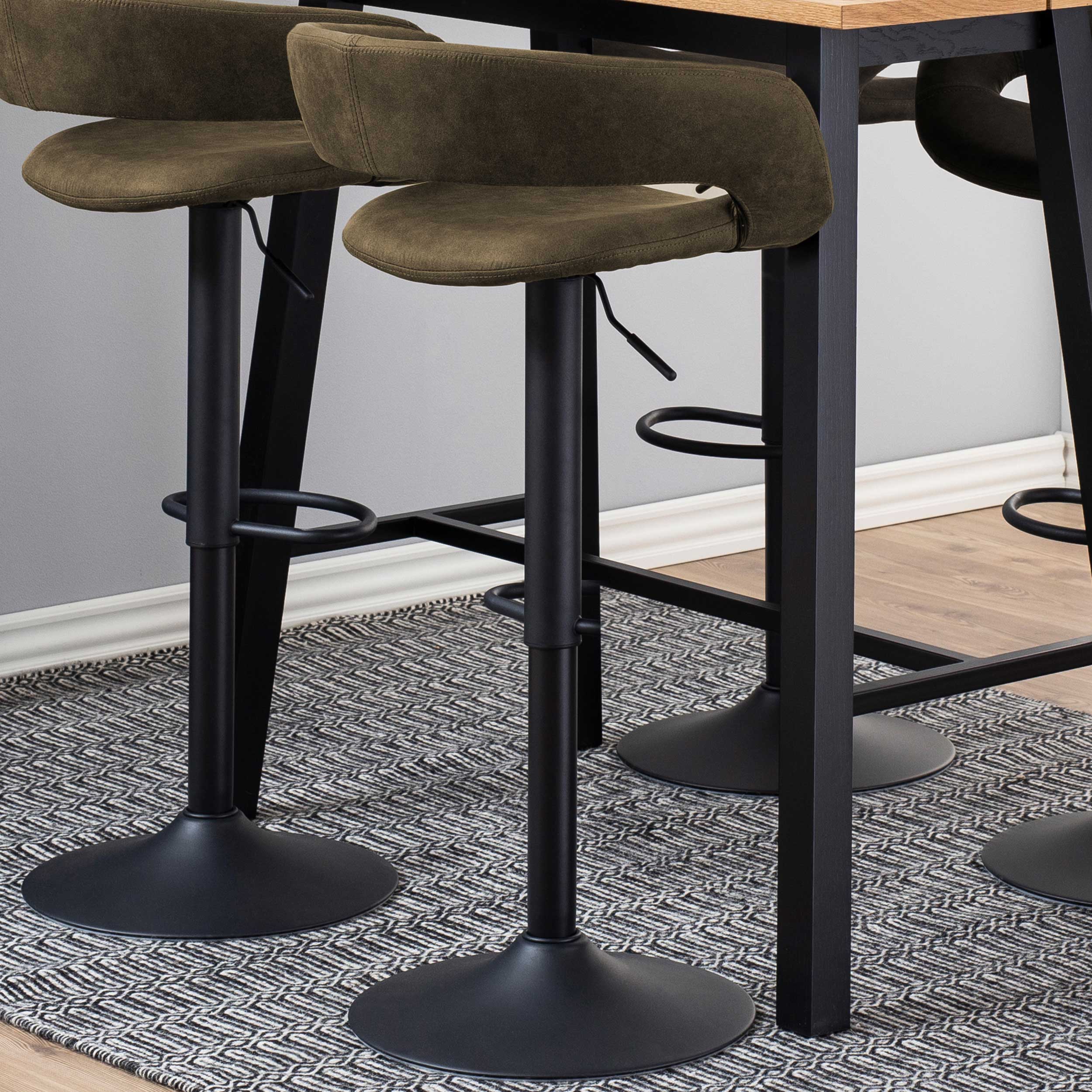 Chaise de bar Dusty - vert olive/noir - Image 1