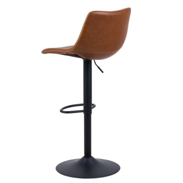 Chaise de bar Origi - réglable - similicuir cognac - Image 7