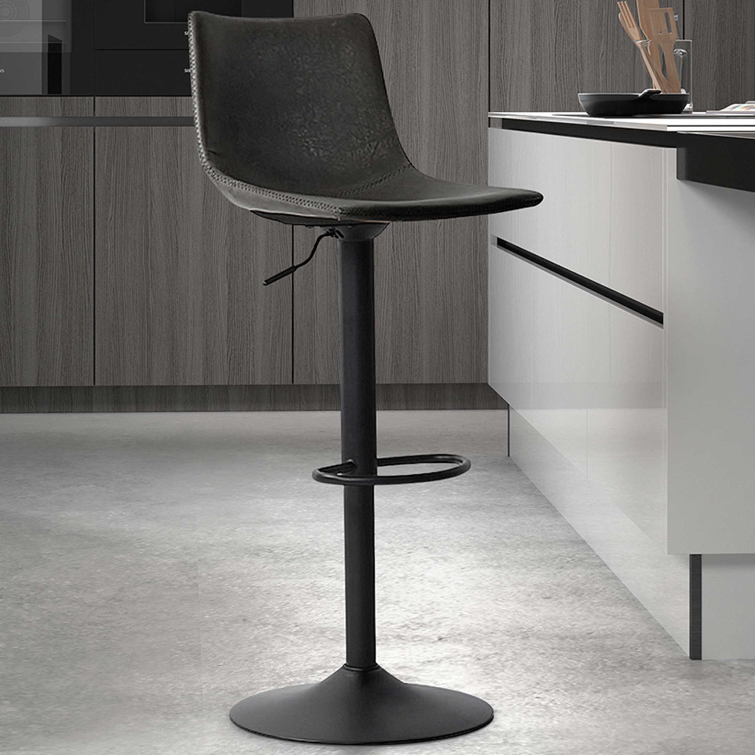 Chaise de bar réglable Fontana - anthracite