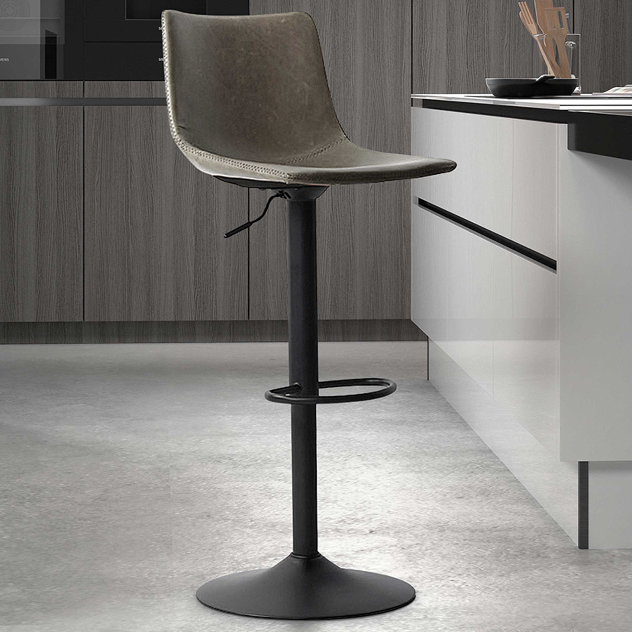 Chaise de bar réglable Fontana - gris