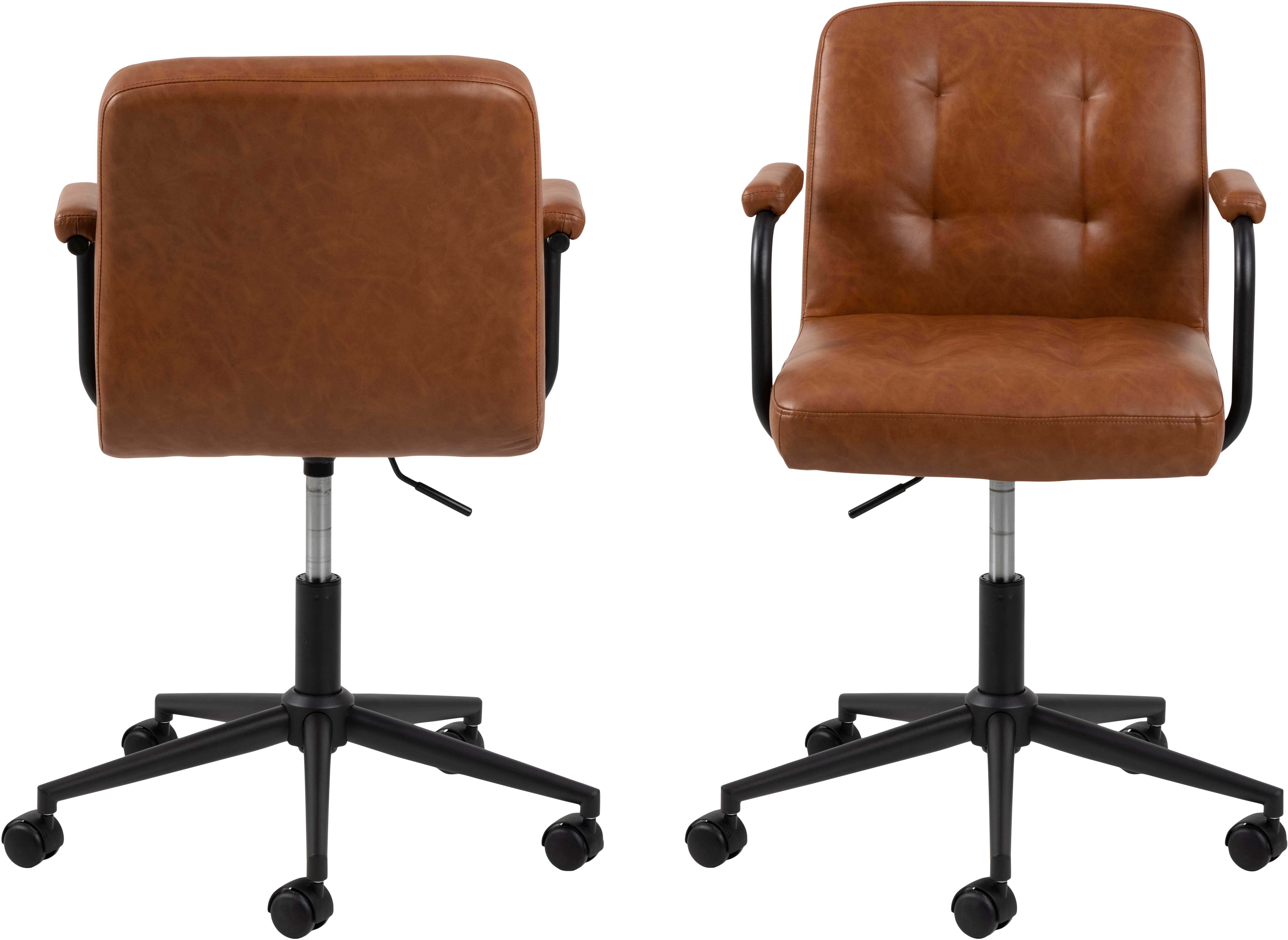 Chaise de bureau Cosmo avec roulettes - brun/noir - Image 2