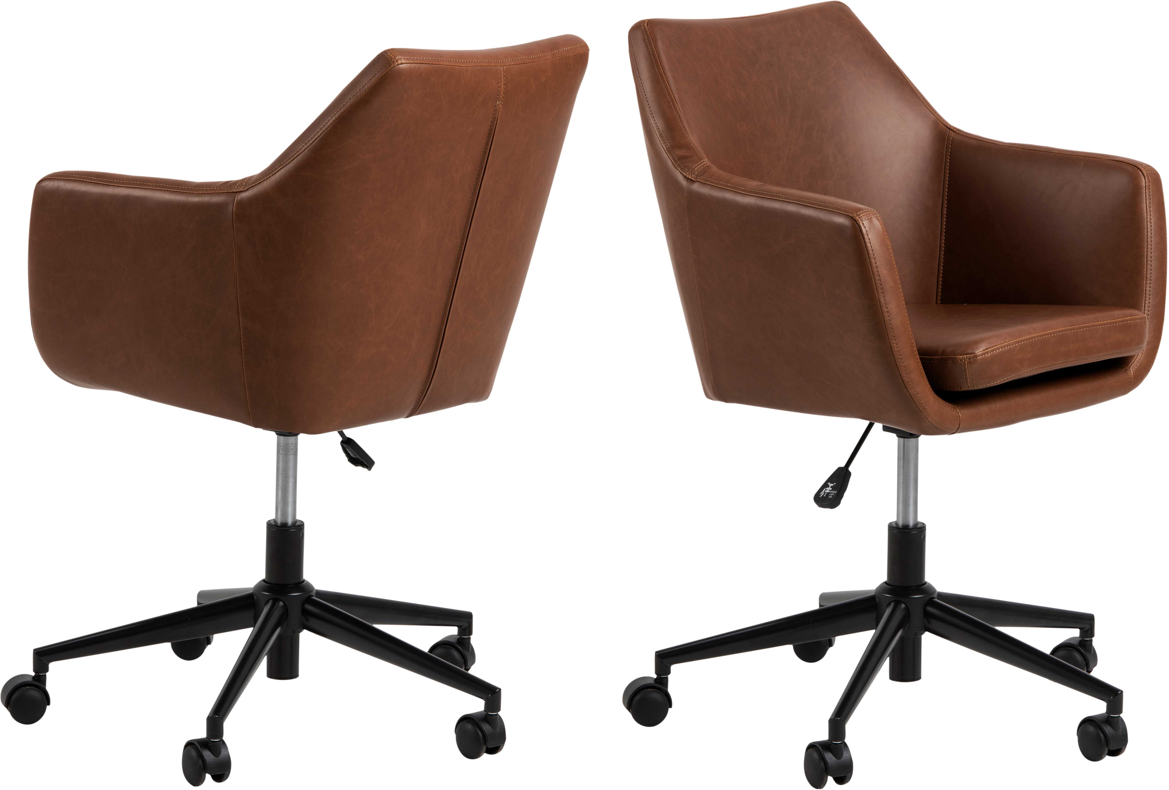 Chaise de bureau Novan similicuir - brun - Image 2