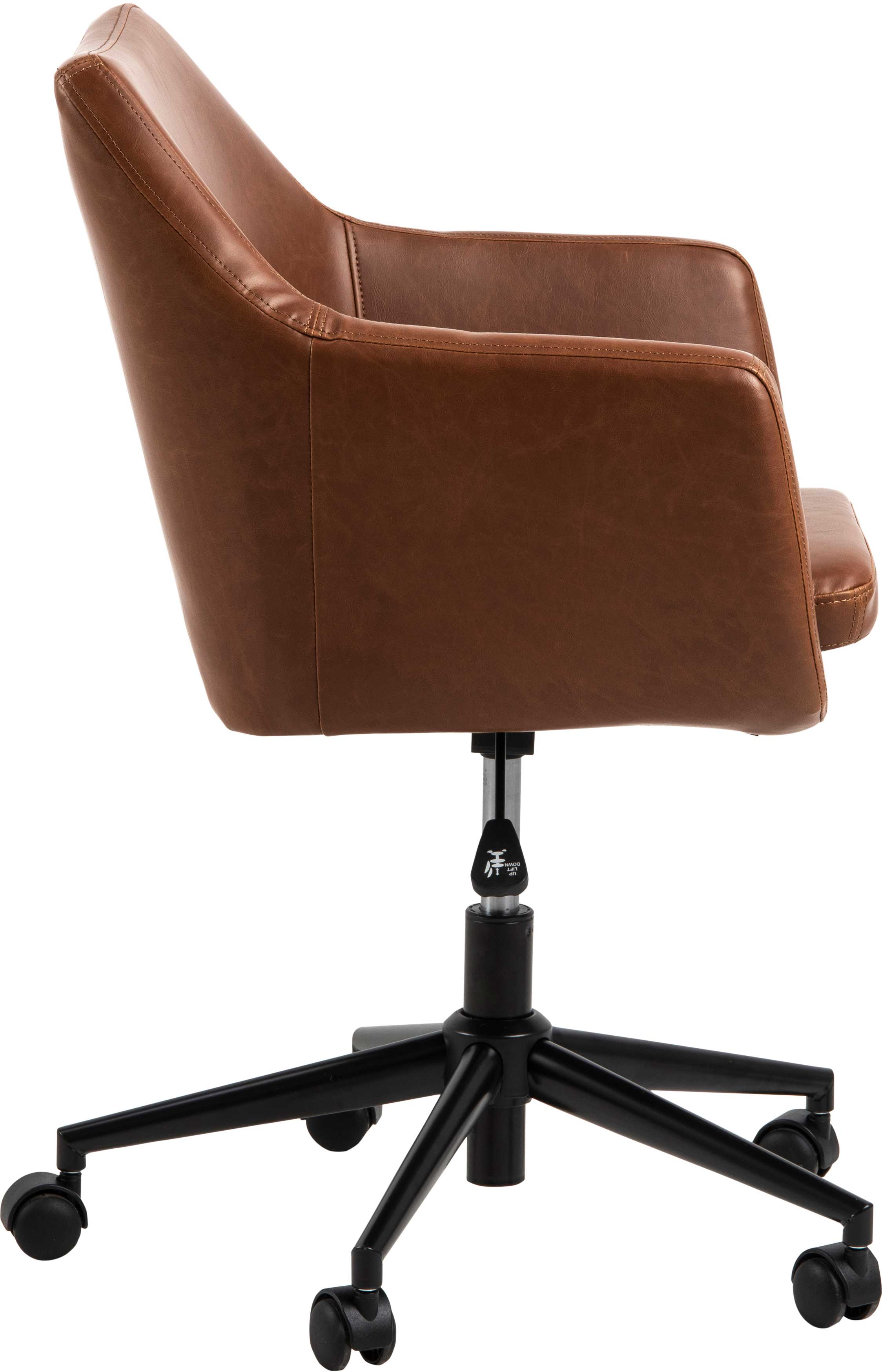 Chaise de bureau Novan similicuir - brun - Image 10