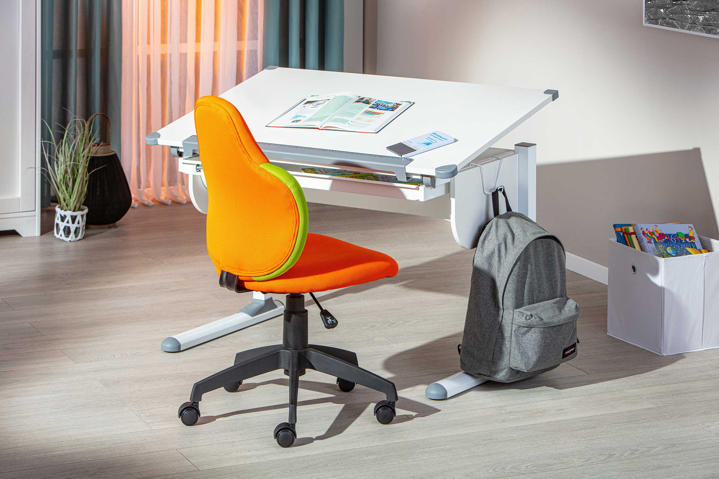 Chaise de bureau - orange/ vert - Image 2